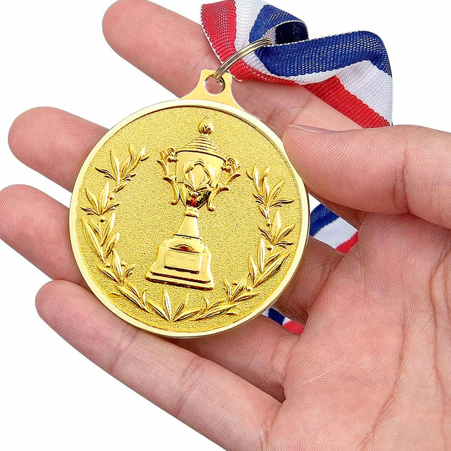 Médaille de Récompense 12 Pièces Or Argent Bronze avec Rubans de Cou Diamètre 5,0 cm