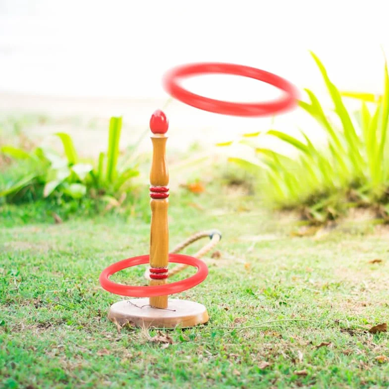 Jeu de Lancer d'Anneaux en Plastique Rouge 20 Pièces 8 cm Diamètre Extérieur