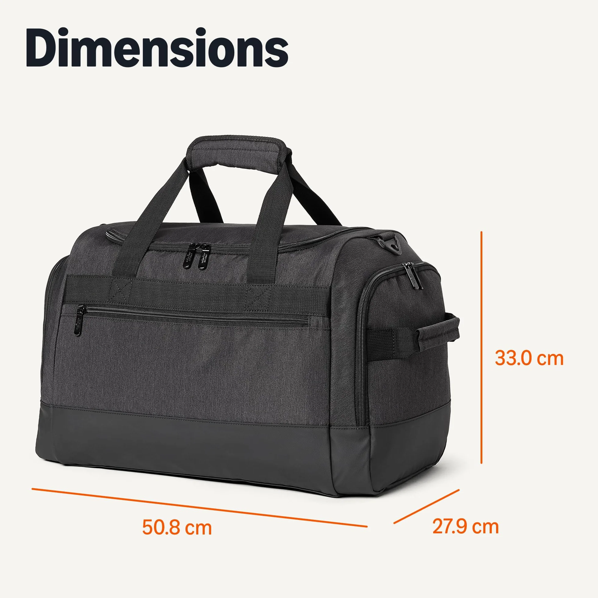 Amazon Essentials Sac de voyage léger 50.8 cm avec poche pour vêtements mouillés et compartiment à chaussures, Noir
