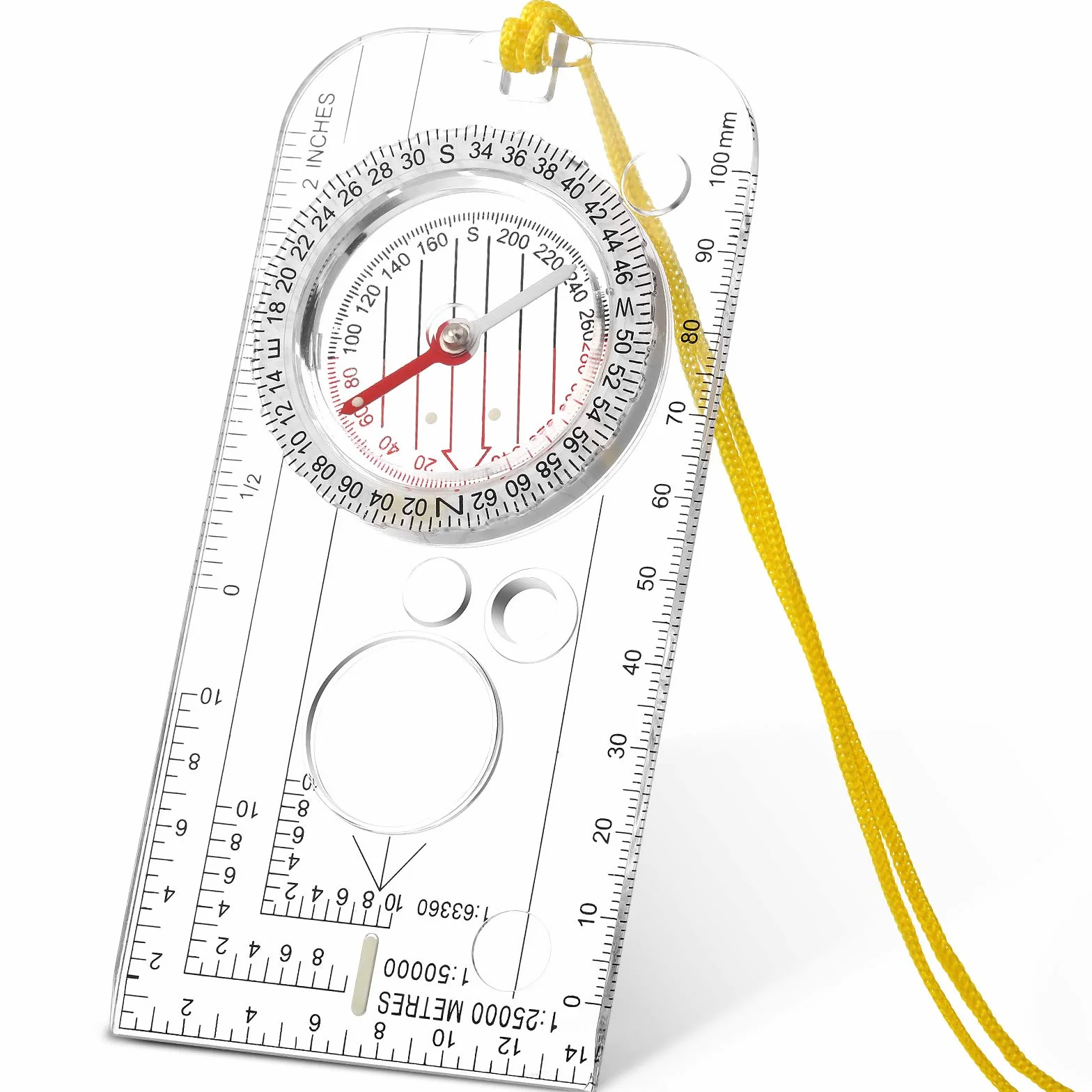 Boussole de Navigation et d'Orientation avec Déclinaison Ajustable 12,5 x 6,0 cm