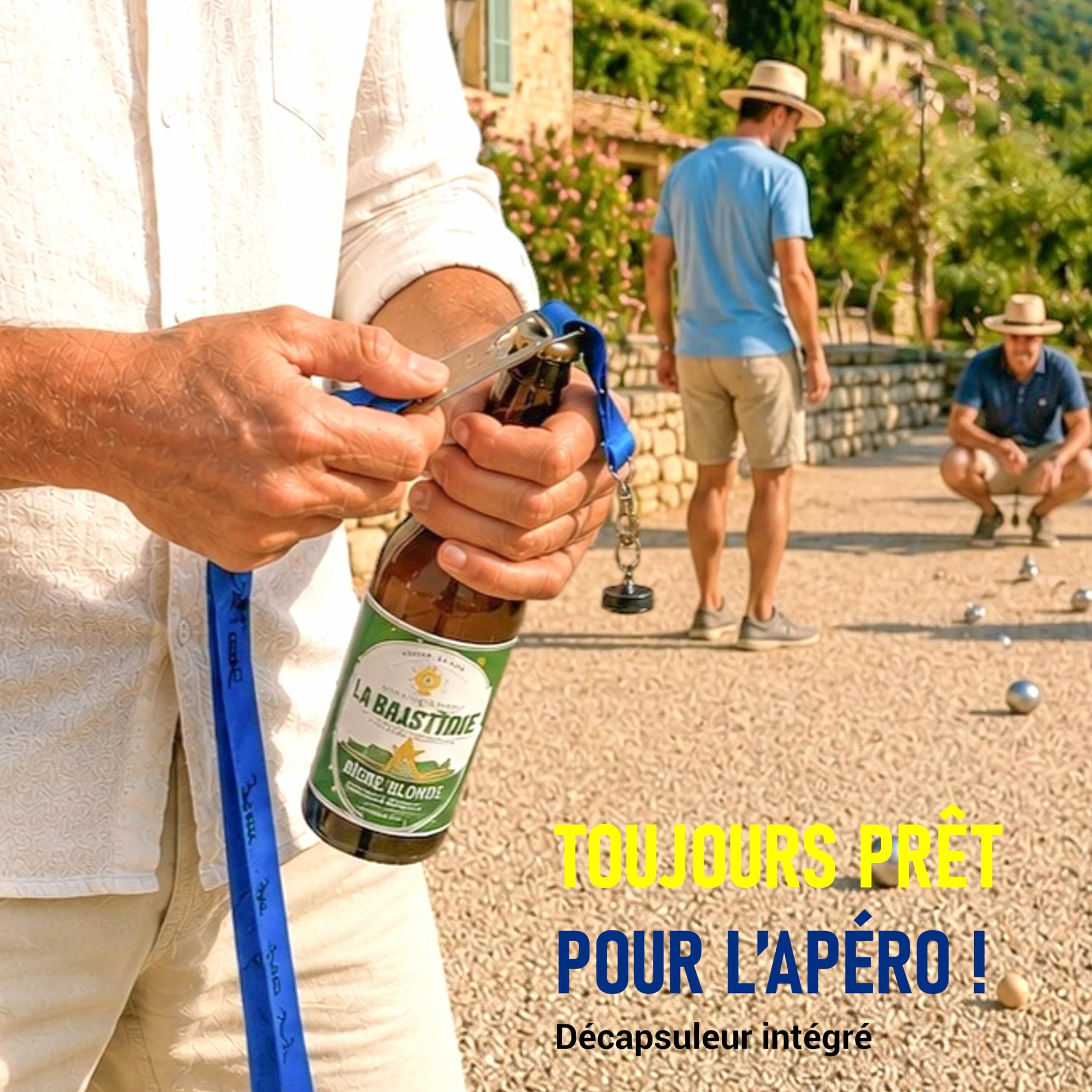 Kit Ramasse Boules de Pétanque Aimanté avec Décapsuleur & Mètre Intégré, Cochonnet Buis, Chiffon, Sac de Transport