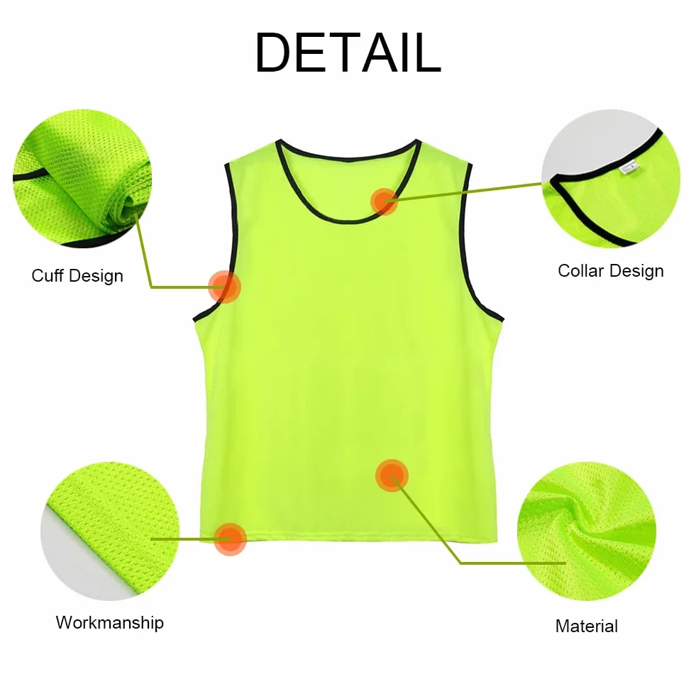 TOPTIE Dossards de Football personnalisés avec numéros Gilets de mêlée Maillots d'entraînement Sportifs en Maille