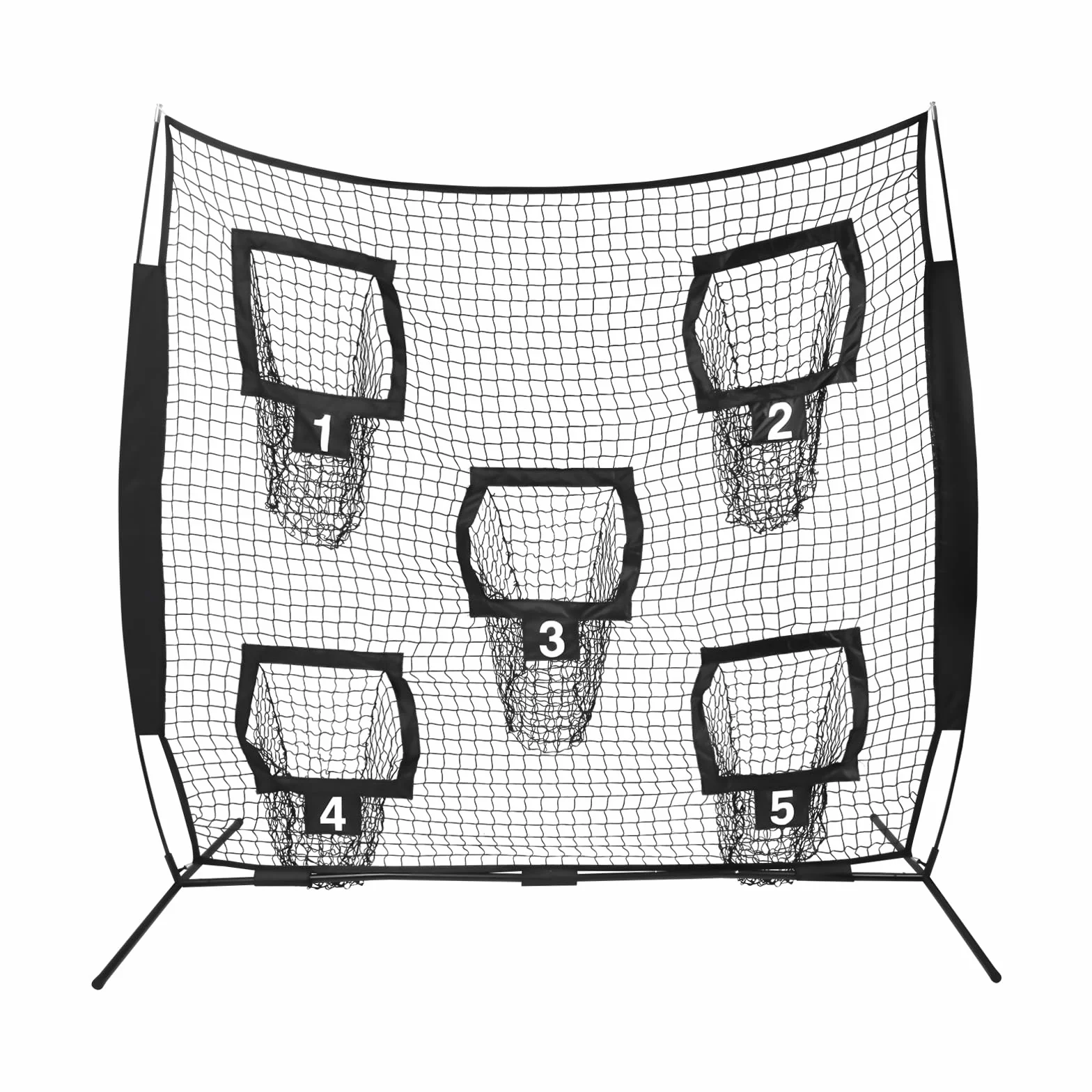 Filet de rugby 2,13 x 2,13 m avec 5 poches cibles Noir