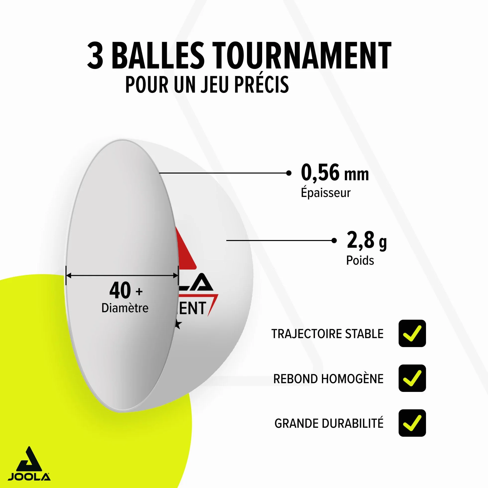 JOOLA Set de Tennis de Table, 2 Raquettes 3 Balles Housse