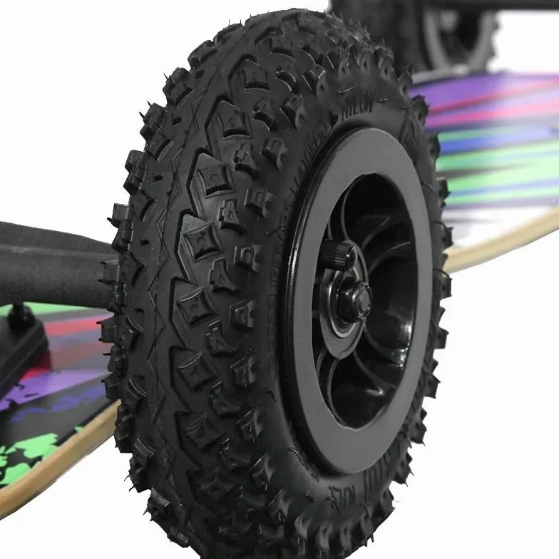 Howzit PeakFlow Mountainboard Tout-Terrain 96cm Bois de Bouleau 9 Plis Trucks 36cm Roues 8 Pouces Fixations Velcro Freeride Kite-Skate
