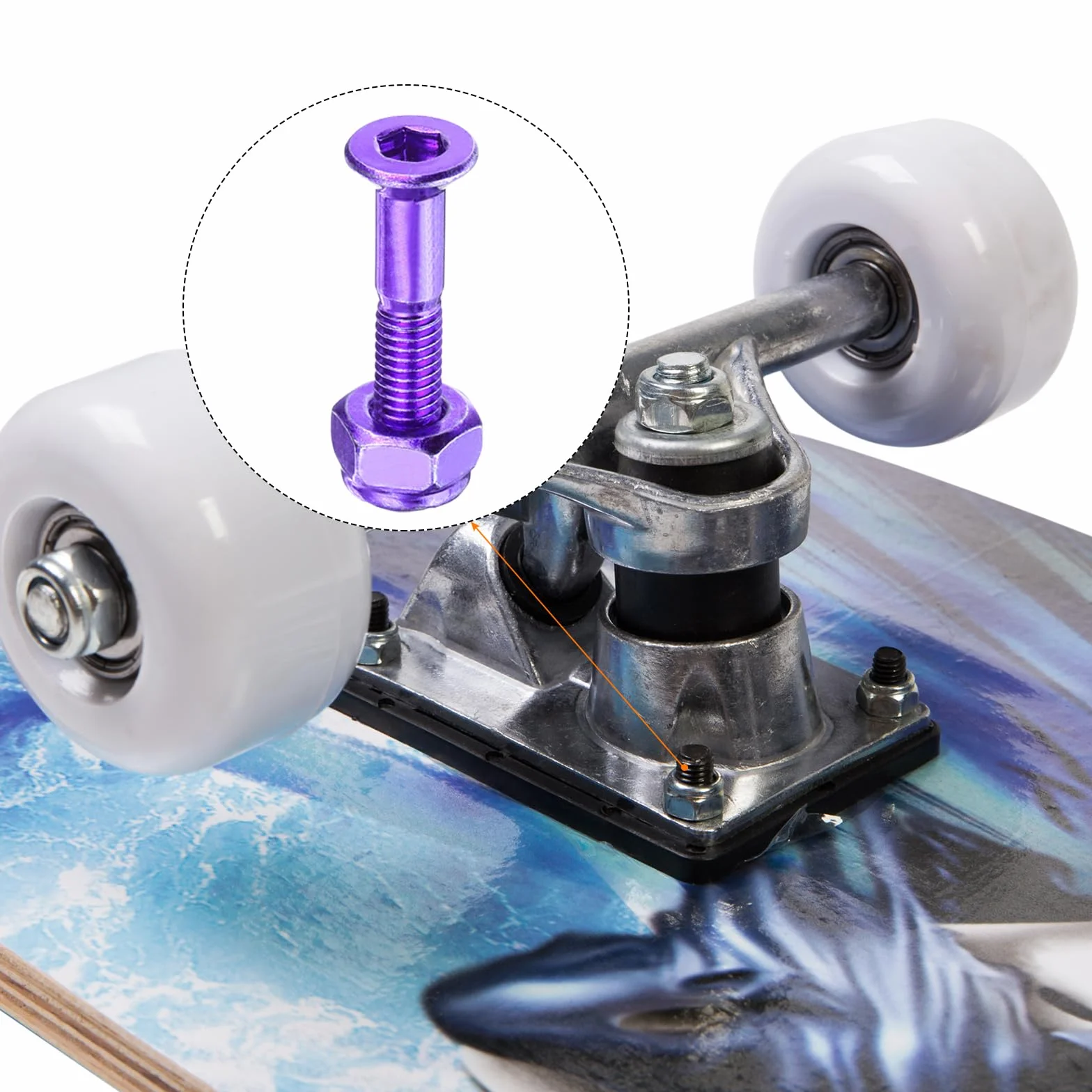PATIKIL Kit de Quincaillerie pour Skateboard Boulons Écrous Acier au Carbone