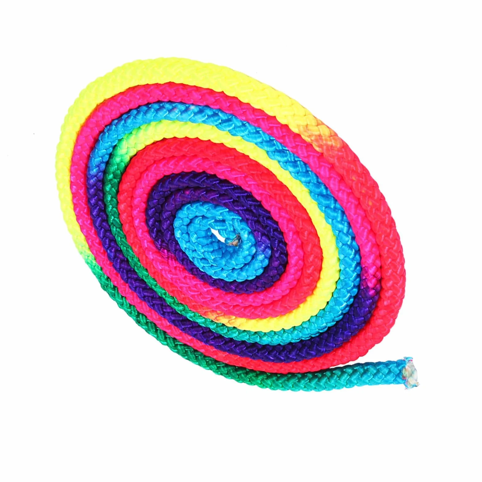 Corde de gymnastique rythmique arc-en-ciel pour entraînement artistique