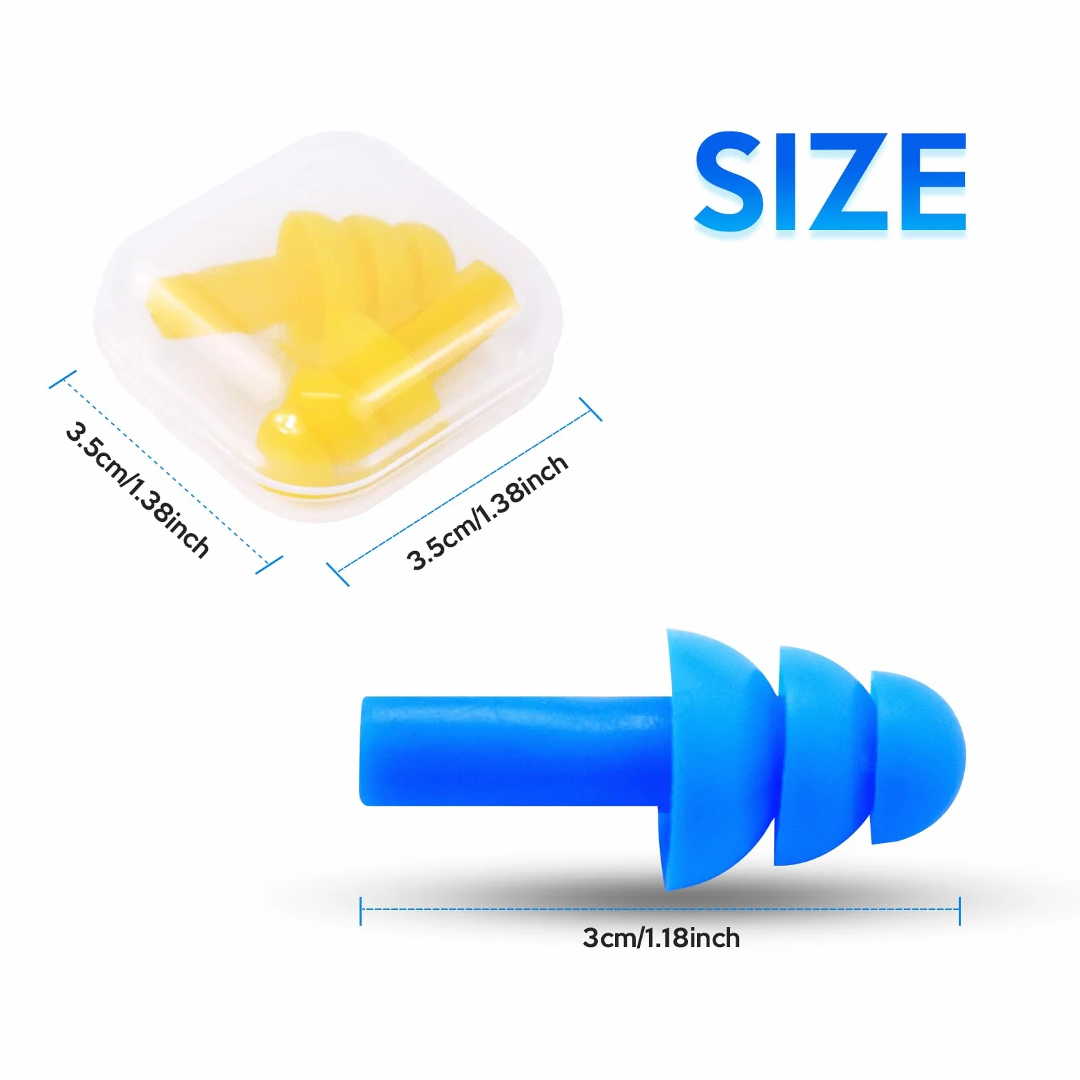 Bouchon D'oreille Réutilisables Anti Bruit 5 Paires pour Sommeil Natation Douche Protection Auditive