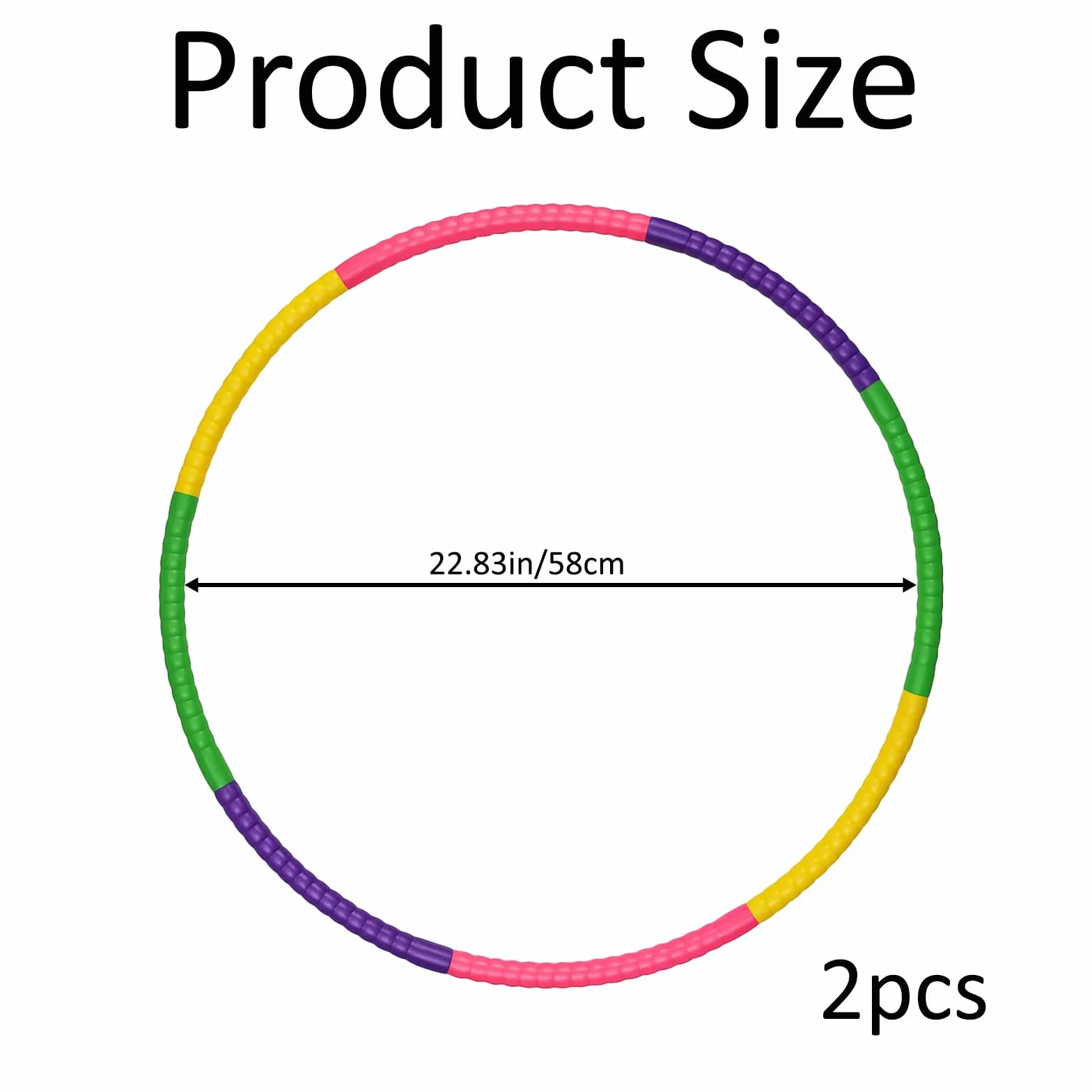 Lot de 2 cerceaux de hula hoop pour enfants 58 cm 8 segments jouet plein air