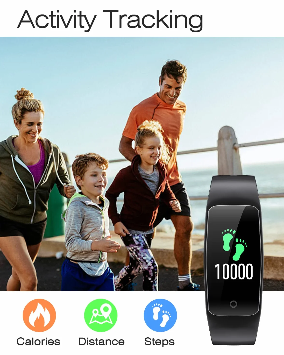 Podomètre Non Connecté IP68 Etanche Compteur de Pas Calories Distance pour Enfant Adulte