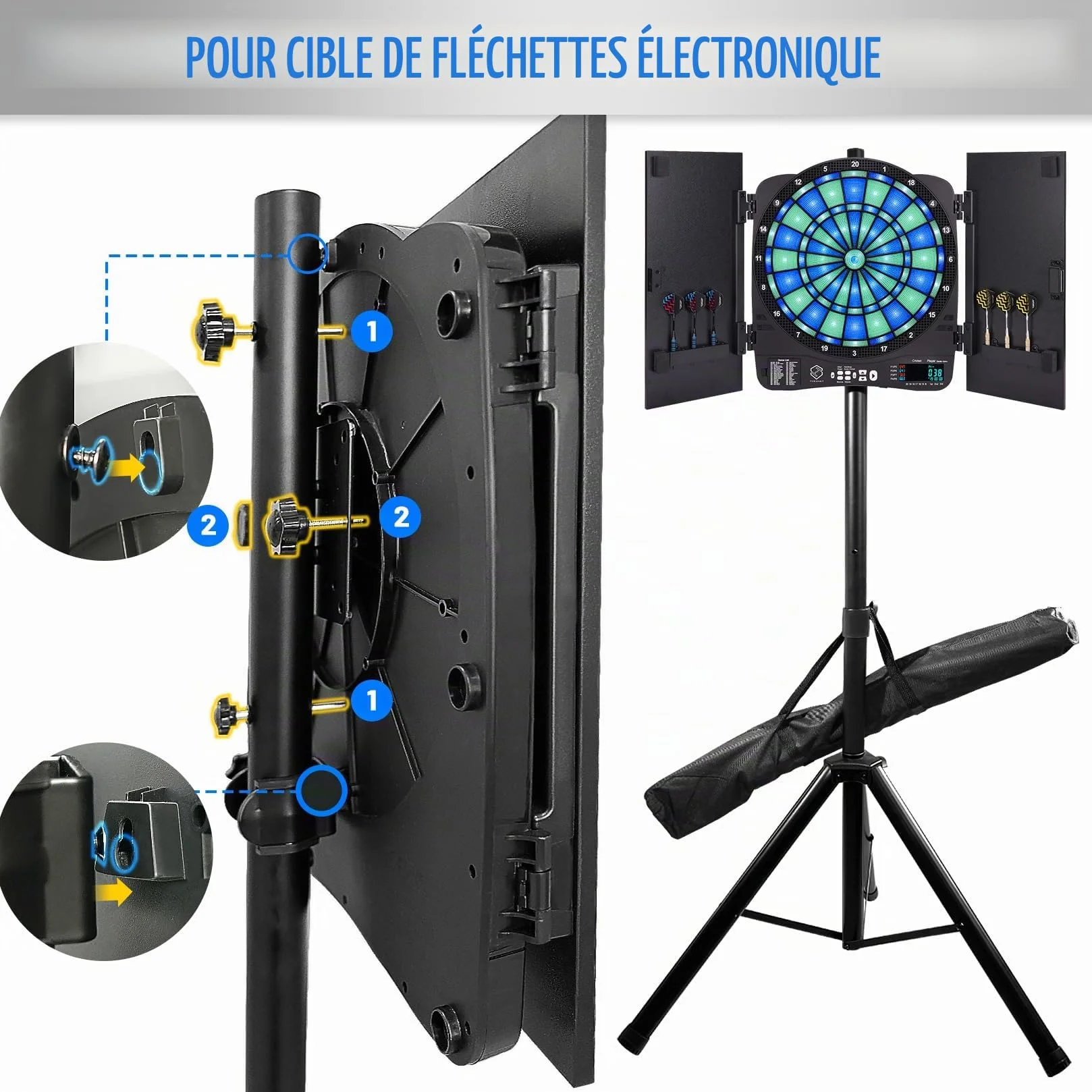 Support pour Cible de fléchettes Turnart 106-200 cm 3,7 kg