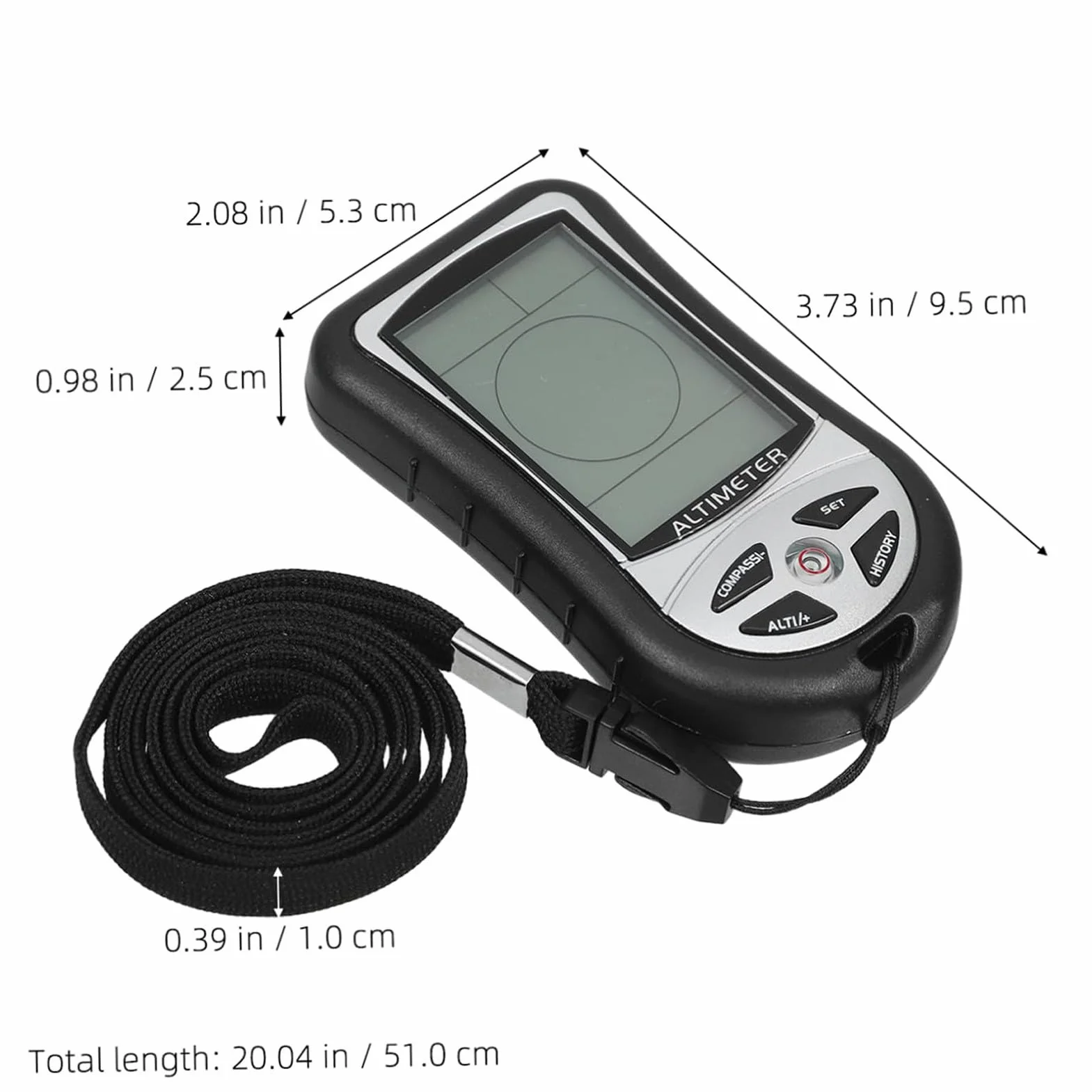 Altimètre électronique numérique avec baromètre, boussole, capteur de température et rétroéclairage