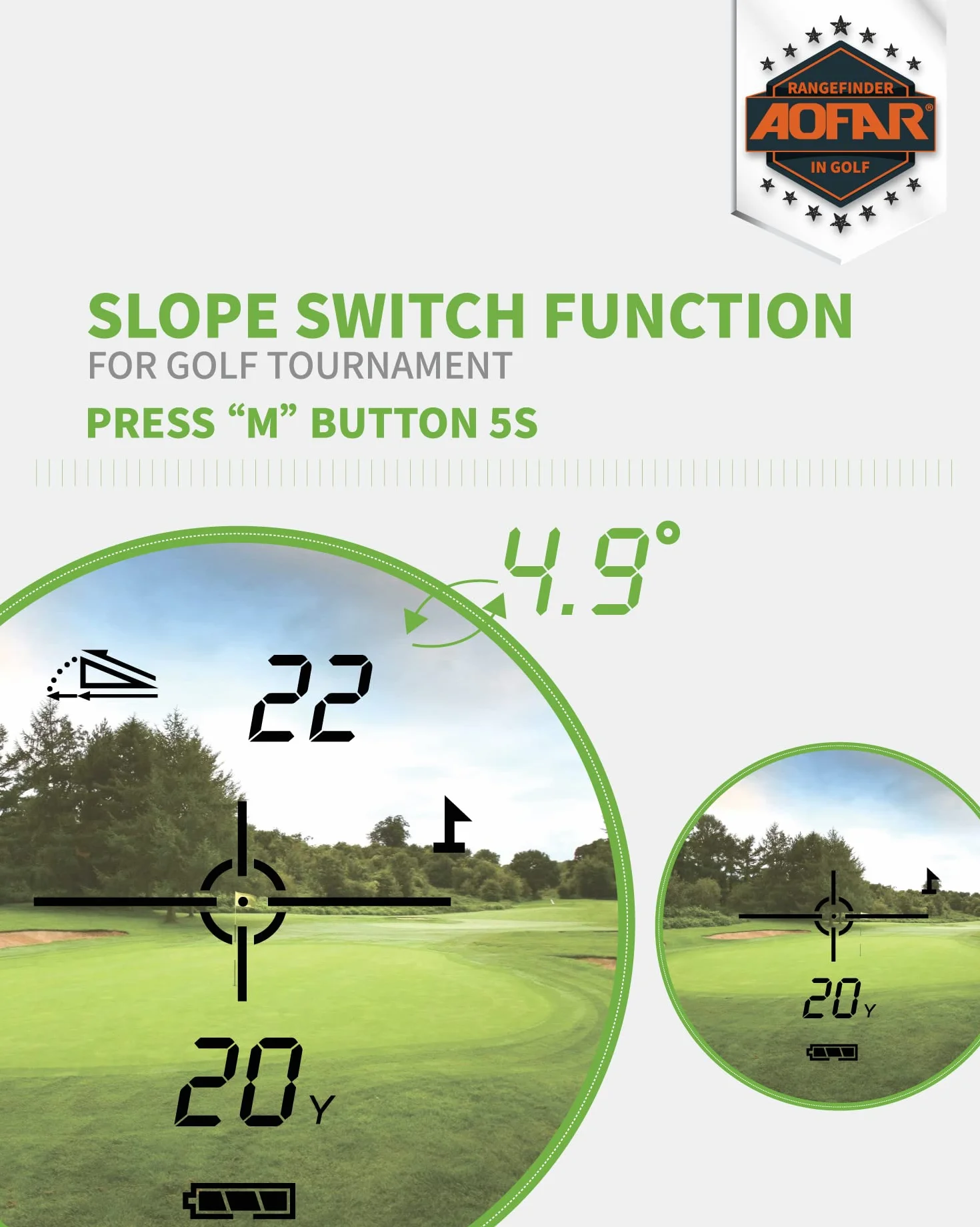 AOFAR GX-2S Télémètre Golf 600m Flag-Lock Vibration 6x24mm Étui