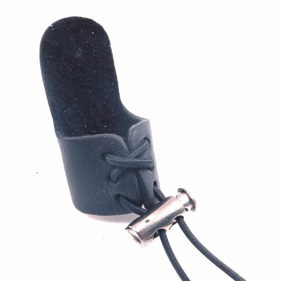 Lot de 2 doigts de tir à l'arc en cuir pour pouce et flèche - Noir