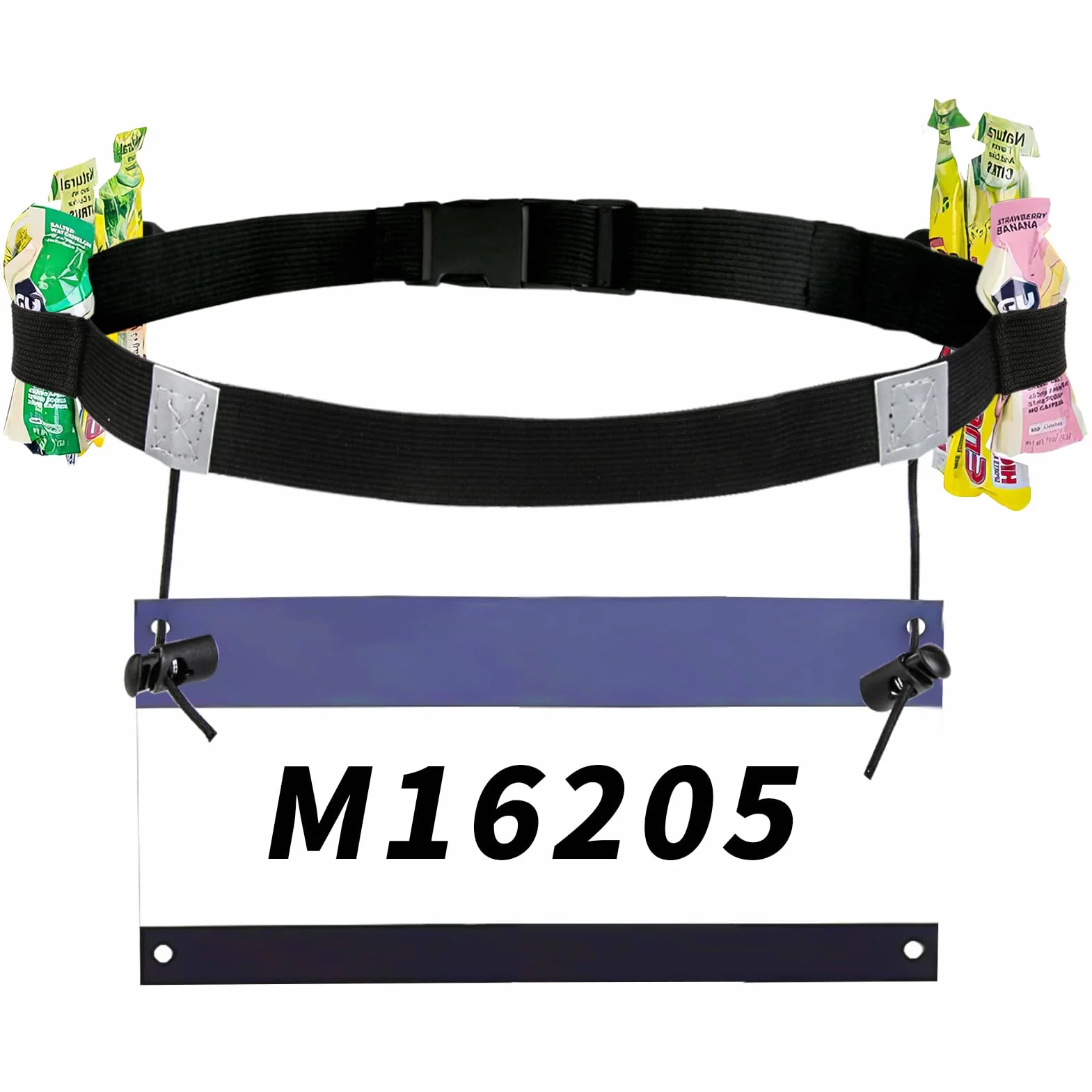Ceinture Porte Dossard Running pour Course à Pied, Triathlon et Cyclisme - Ajustable sans Épingles (Noir)
