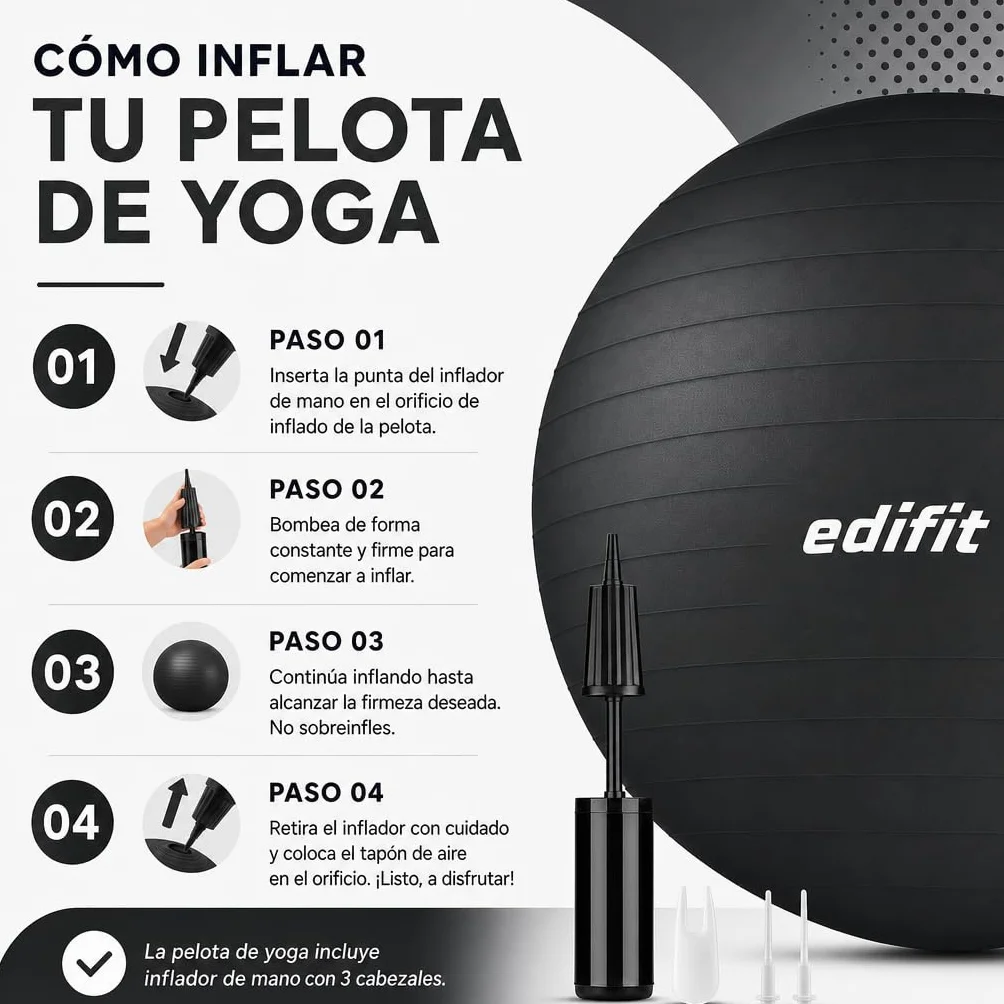 Ballon Grossesse Swiss Ball 55 65 75 cm Gonfleur Inclus Fitness Gym Pilates