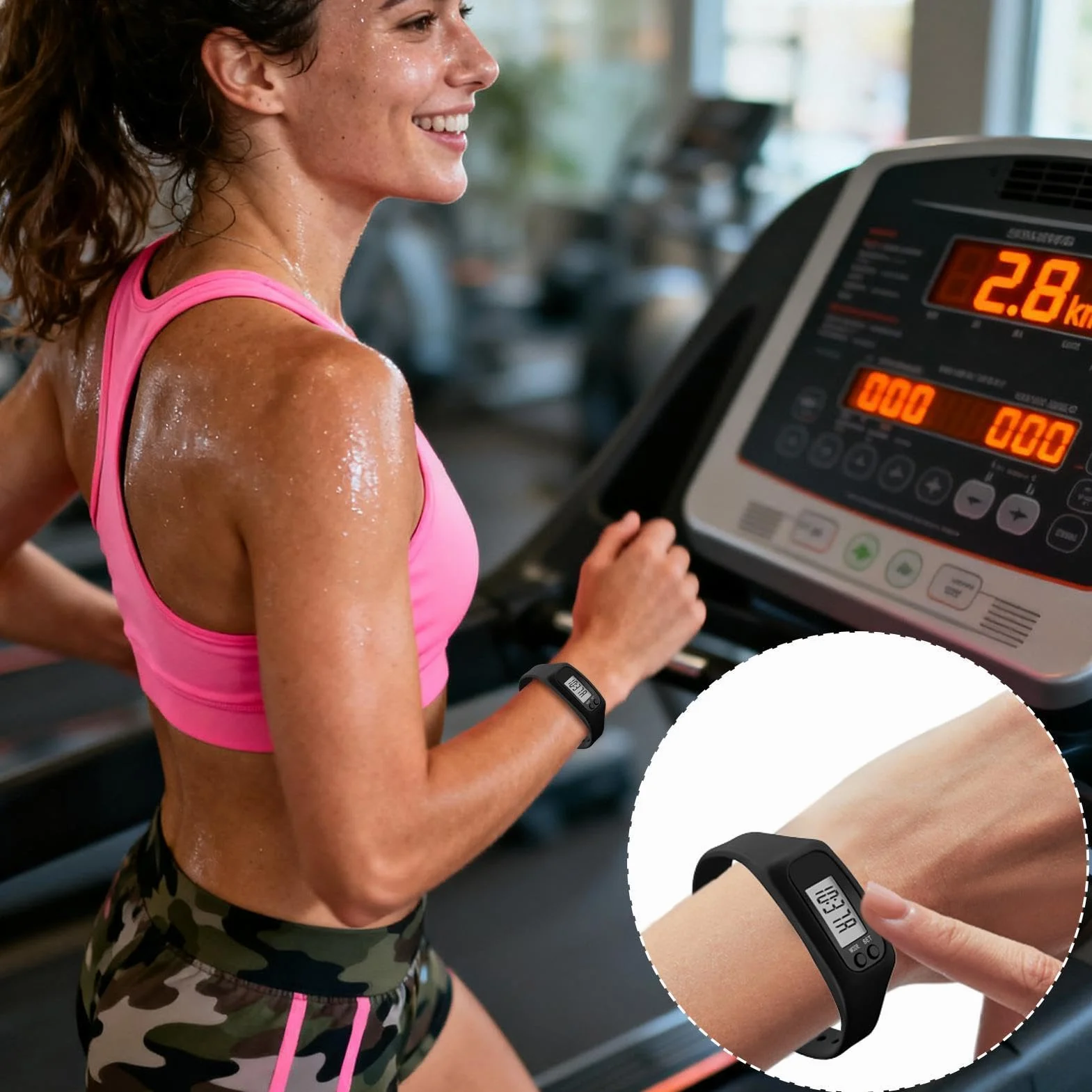 Montre Podomètre Grand Écran Traqueur d'Activité Physique pour Hommes Femmes Seniors Marche Jogging Randonnée