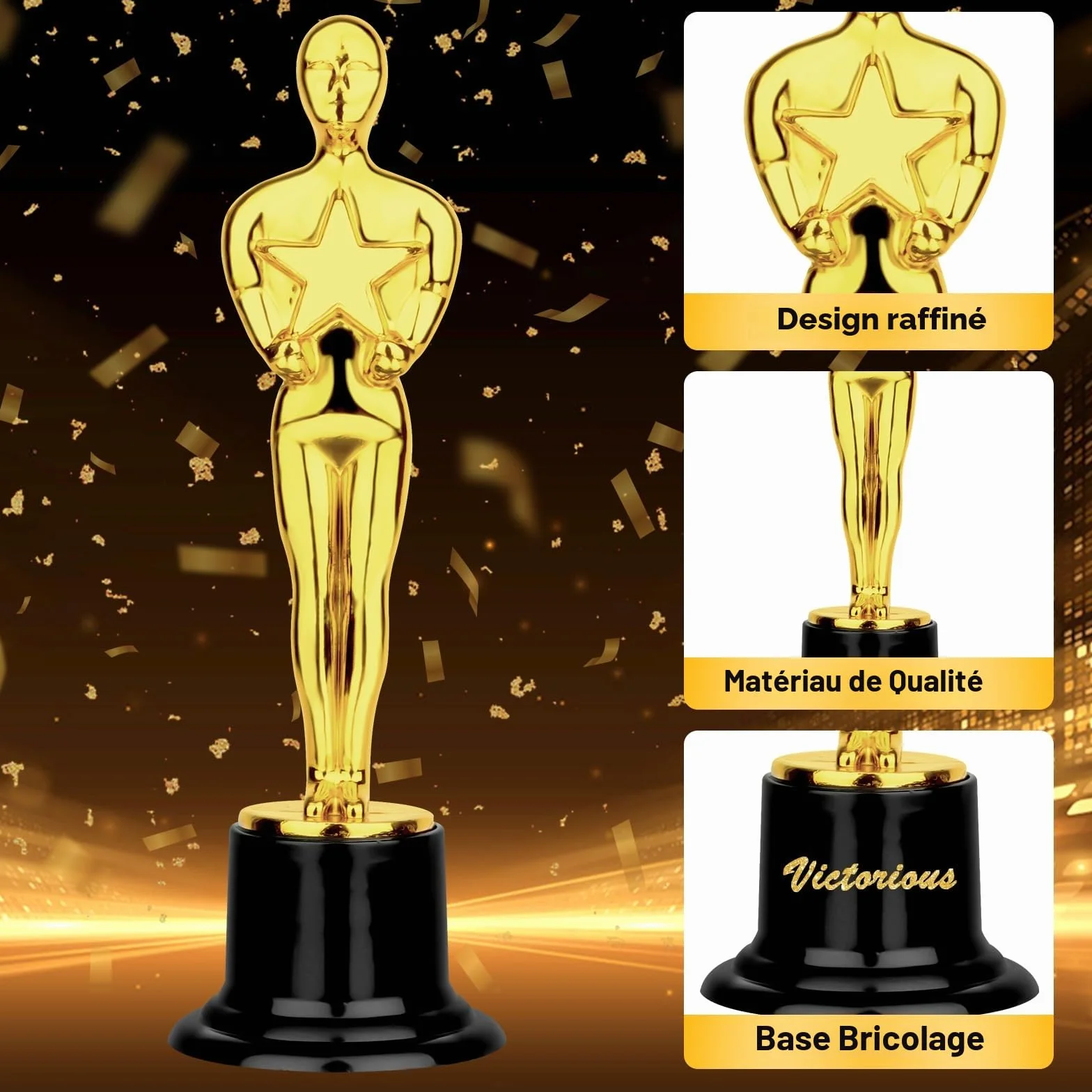 Trophée Football Personnalisable en Plastique Mini Champions 12 Pièces pour Sports Awards