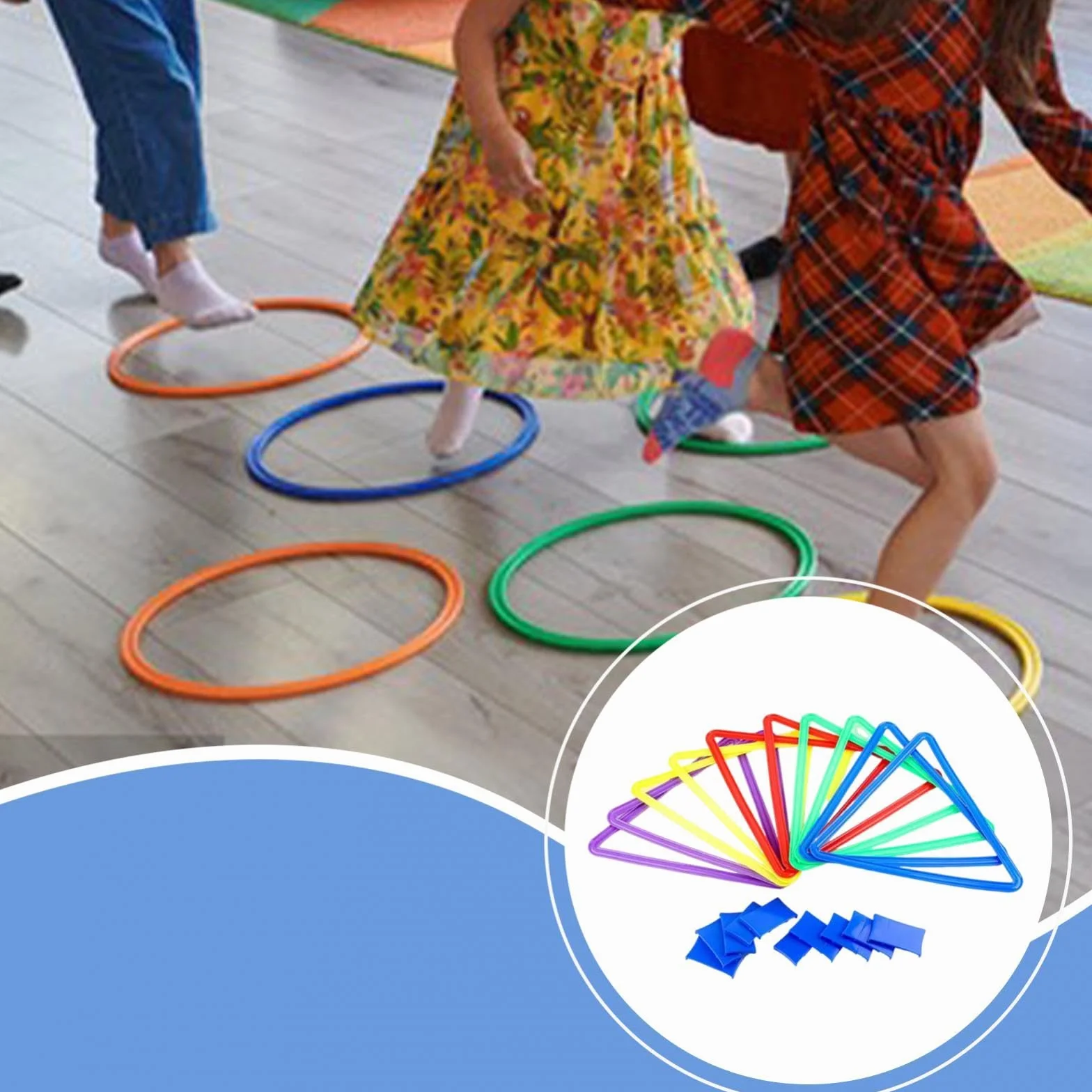 Anneaux de marelle pour enfants Jeu de lancer d'anneaux Triangle d'agilité intérieur extérieur