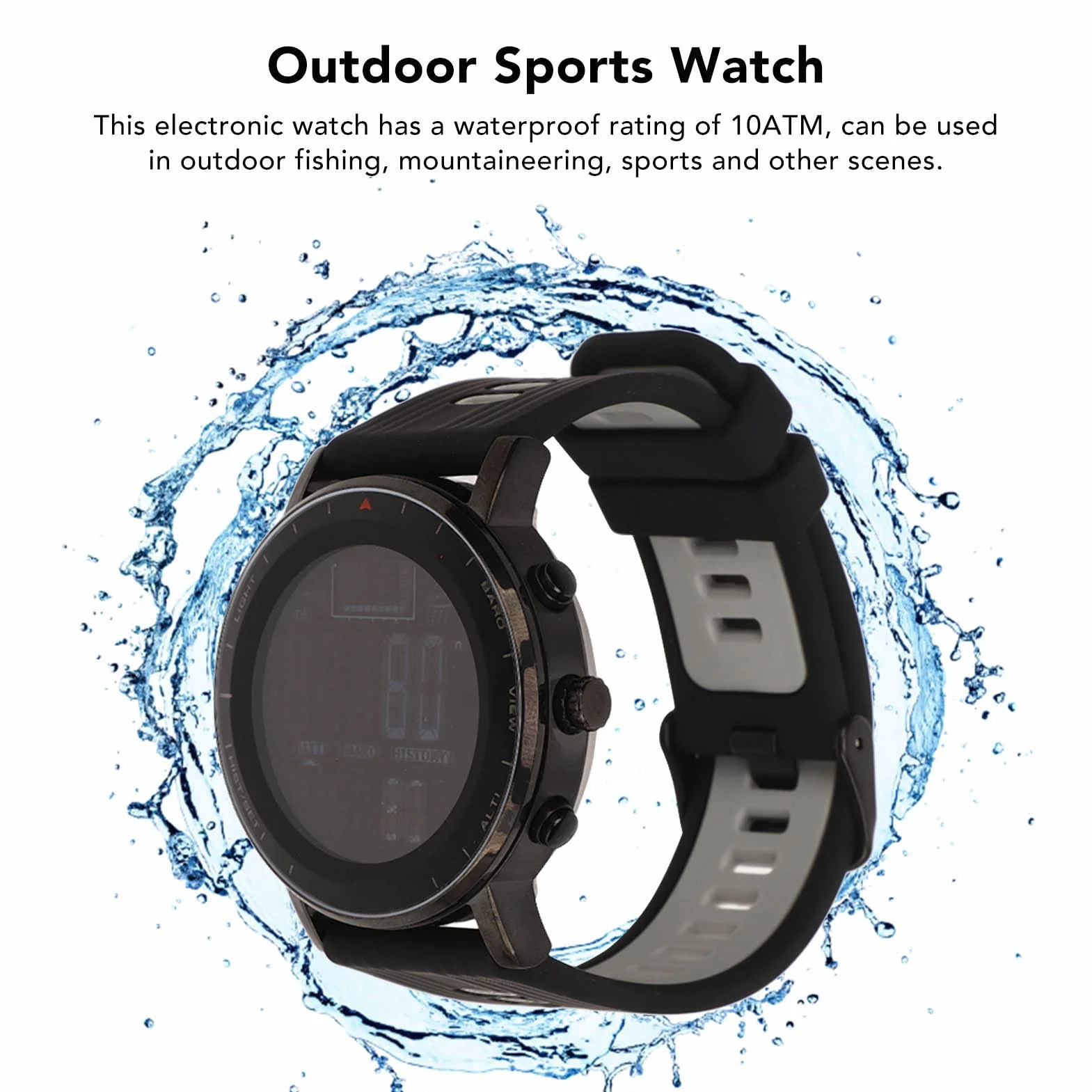 Fockety Montre de Sport Numérique Étanche avec Altimètre, Baromètre et Thermomètre pour Hommes et Femmes