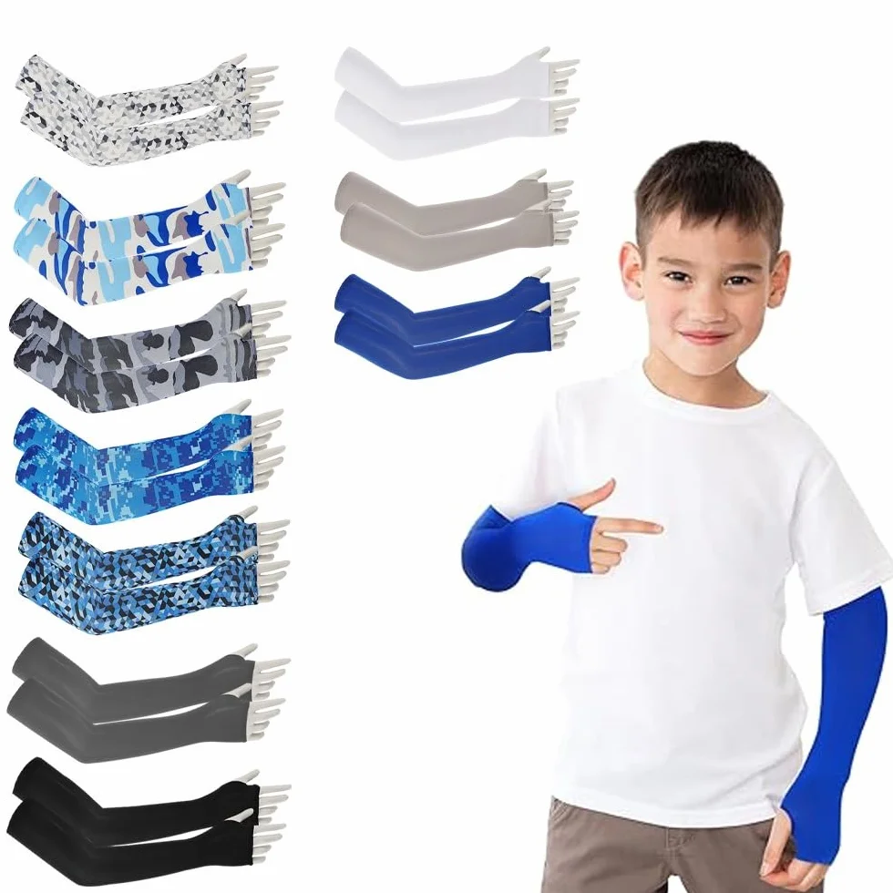 Manchons de protection solaire anti-UV pour enfant, unisexe, pour basketball, volley-ball, football, golf