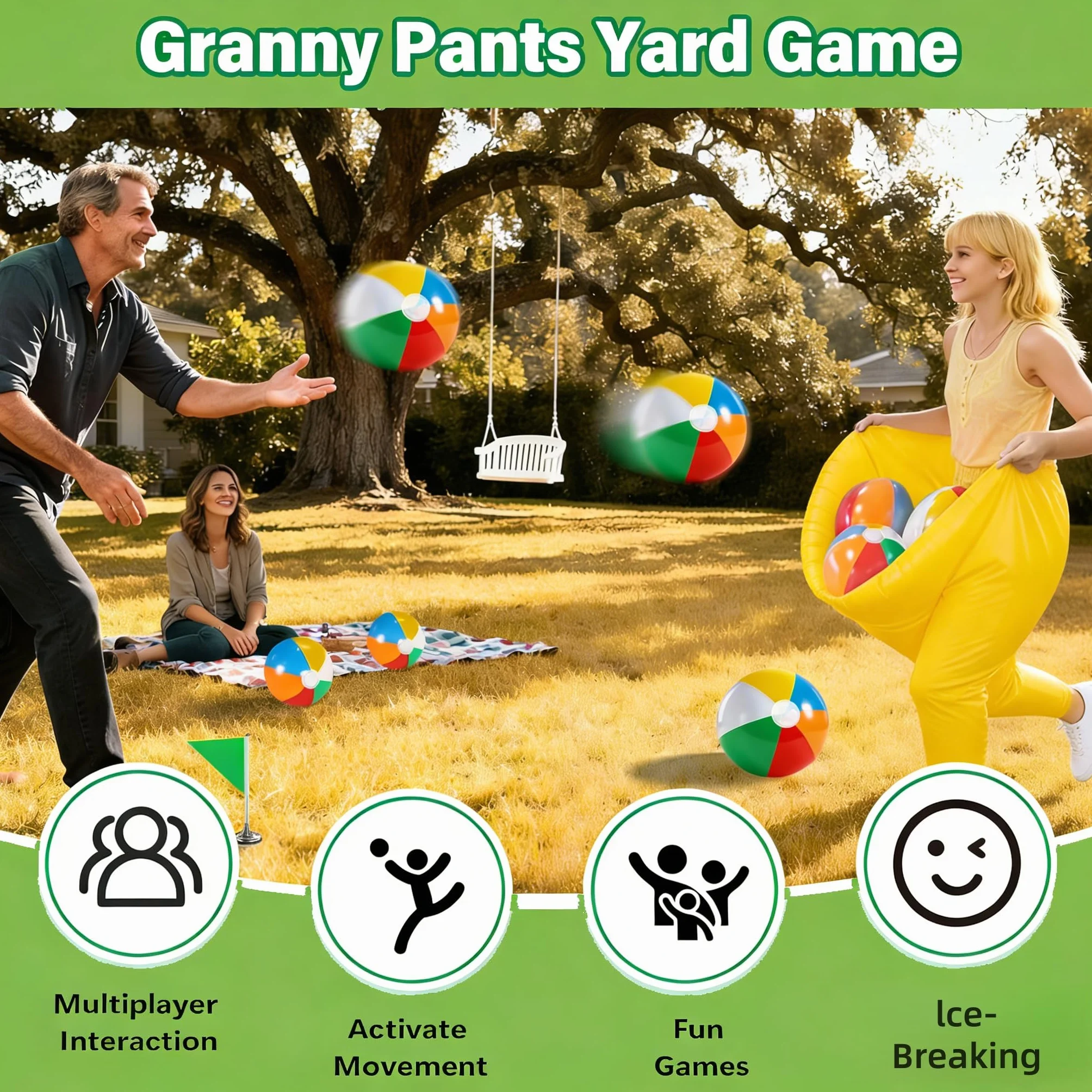Jeux Exterieur avec 8 Balles et Pompe à Air - Jeu de Lancer pour Fête en Plein Air