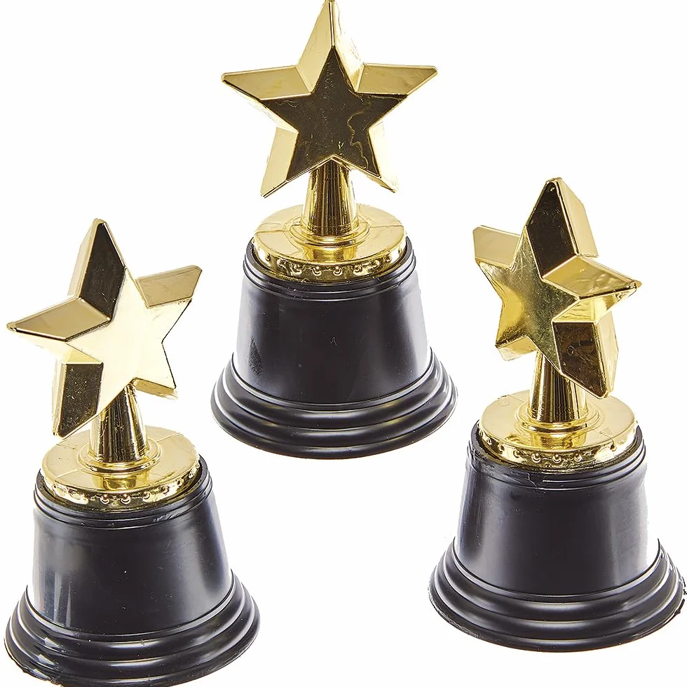 Baker Ross FN149 Trophées étoiles Lot de 4, Trophée de cérémonie sportive