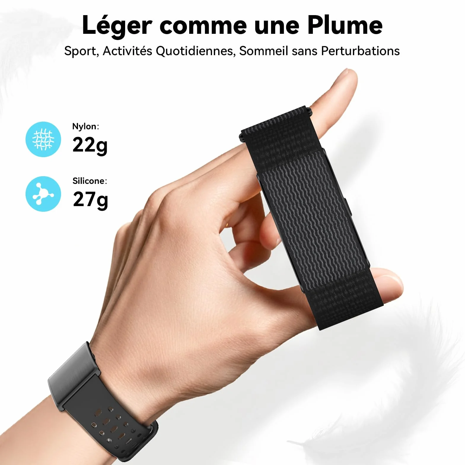 Bracelet Connecté Fitness Tracker 24/7 Suivi Activité Sommeil Fréquence Cardiaque Analyse IA 60 Jours Autonomie 170+ Sports sans Abonnement
