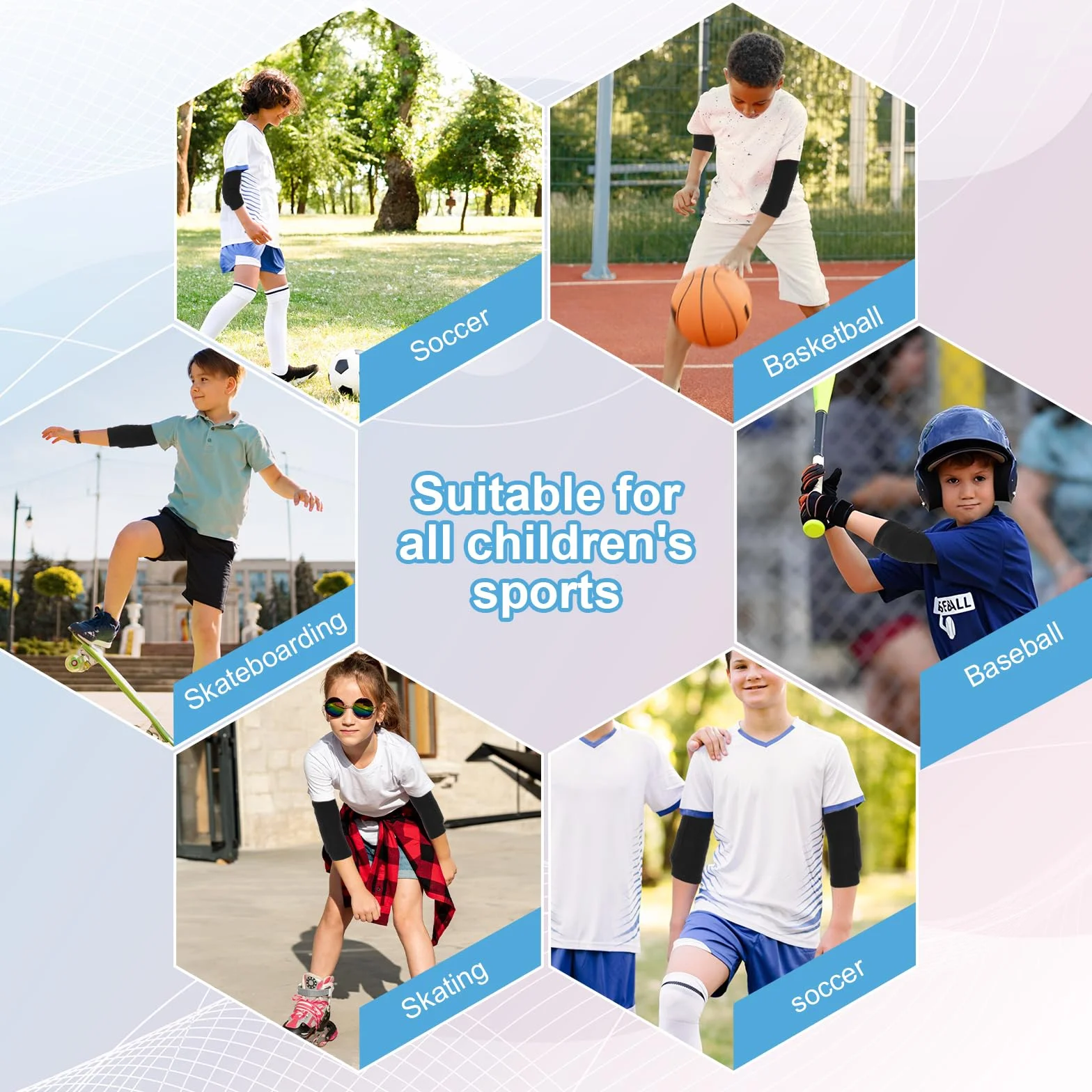Coudières pour enfants rembourrage éponge épaisse coton extensible sport danse volley-ball basket-ball cyclisme