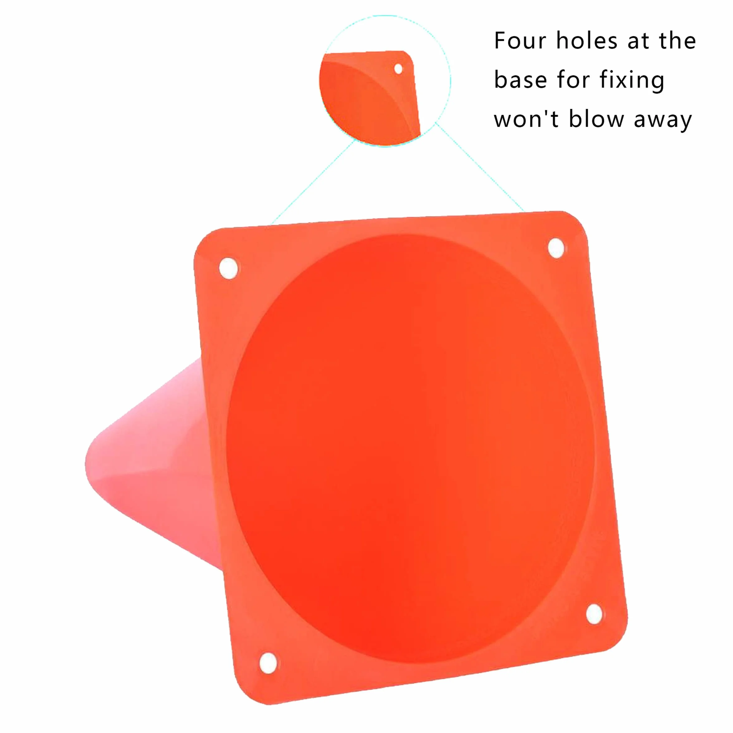 Ellien Lot de 10 cônes de signalisation orange 22,9 cm pour extérieur