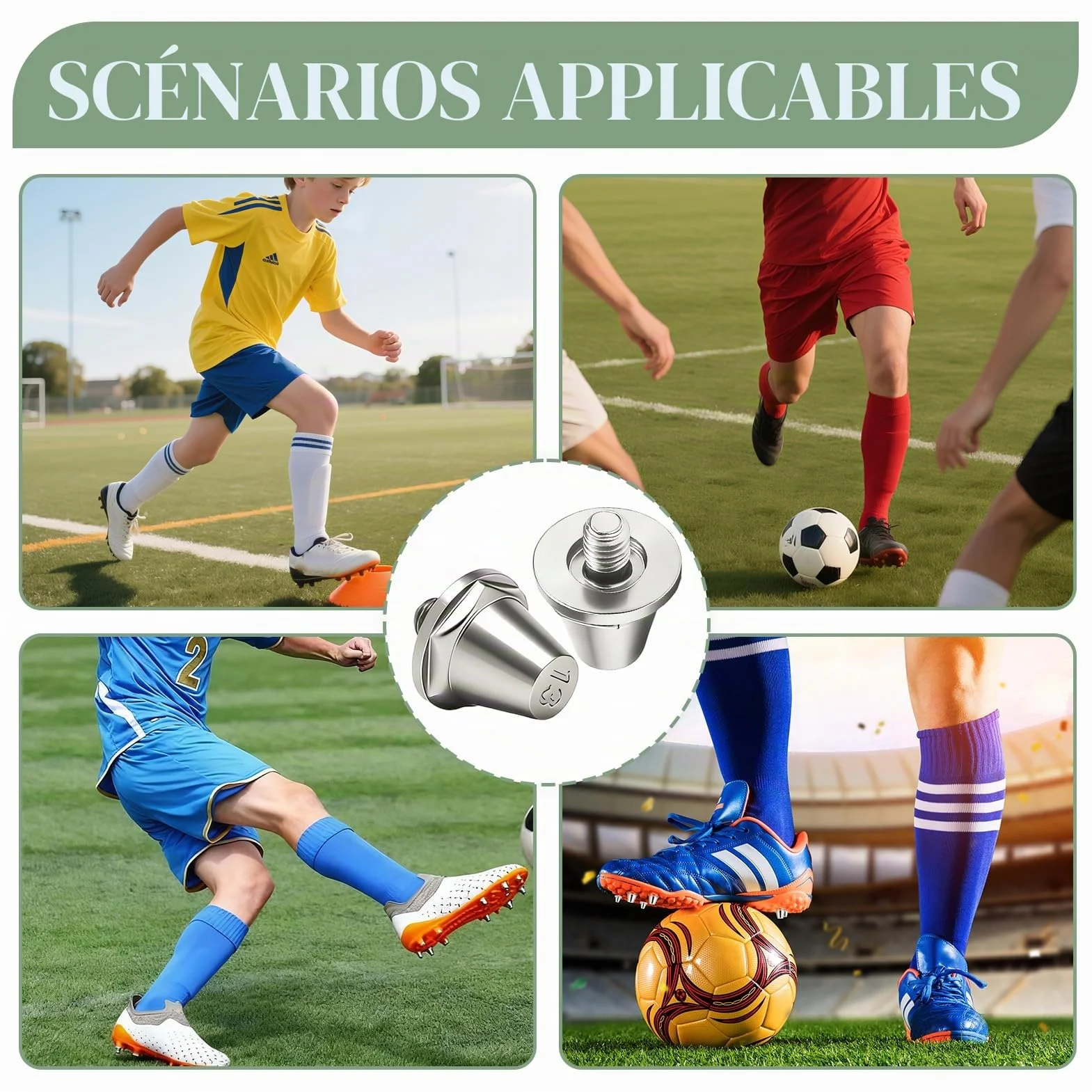 Crampons de Football en Aluminium 11 mm 13 mm 2 Tailles