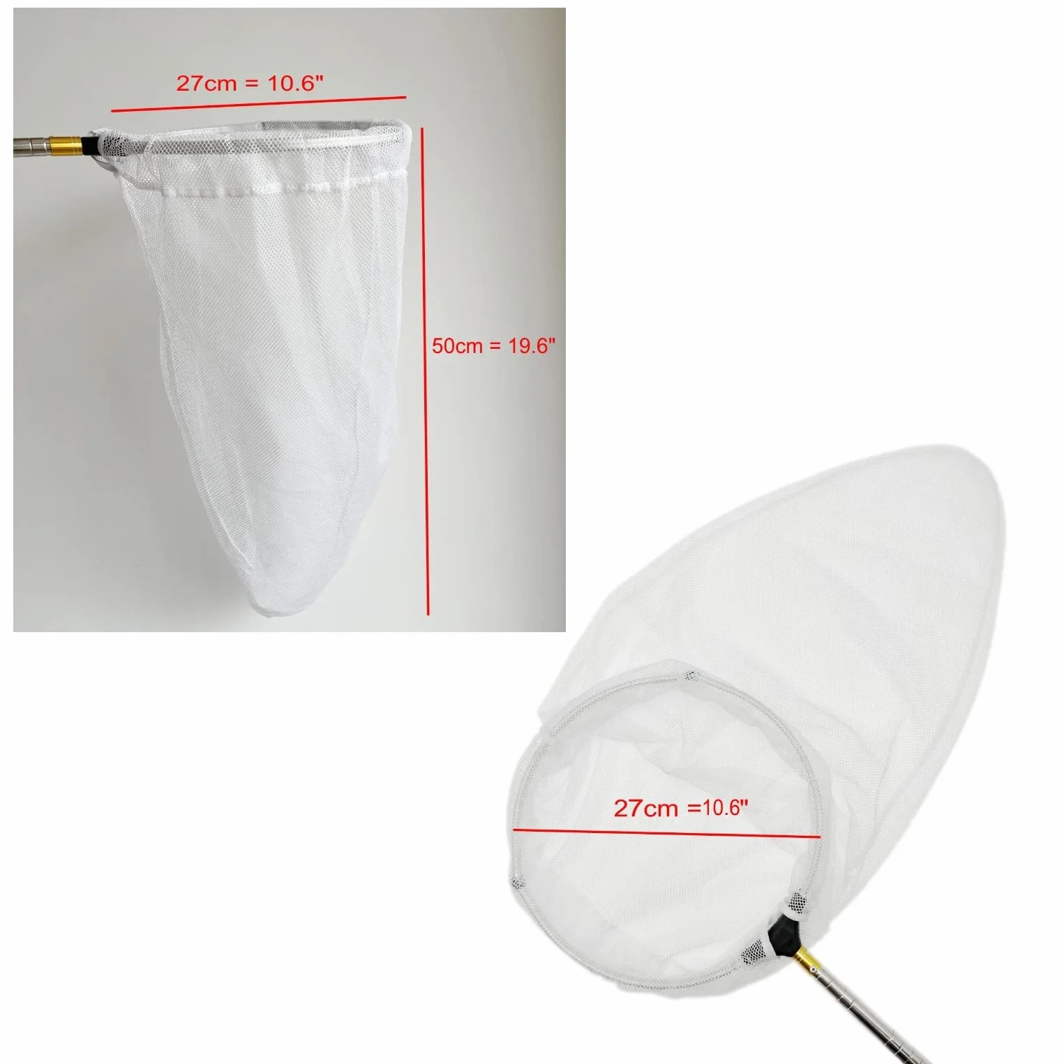 Filet de pêche extensible 150cm pour enfants avec manche télescopique pour étang et piscine