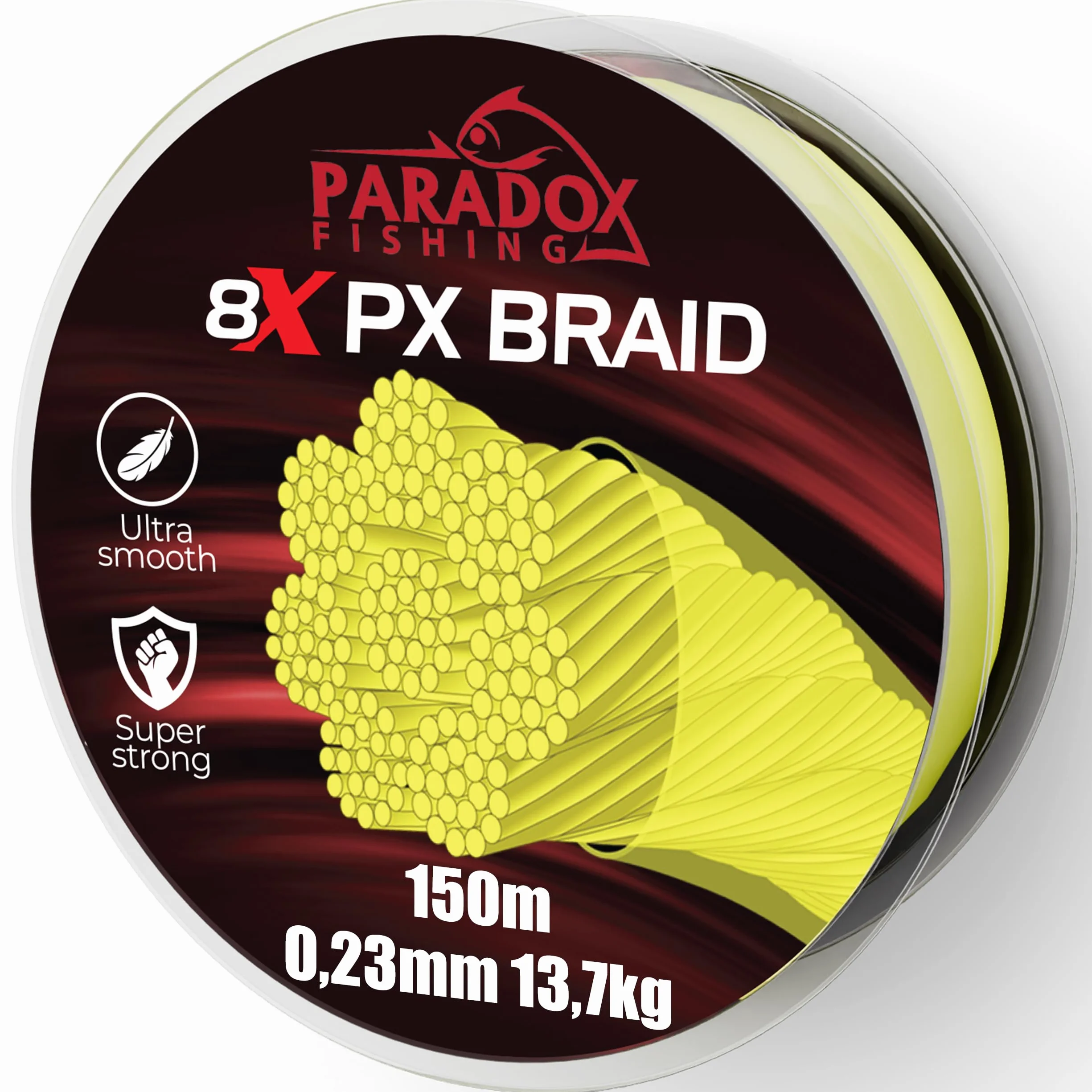 Paradox Fishing PX Tresse Peche 8 brins 0,07mm-0,28mm 150m/500m étroitement tressés