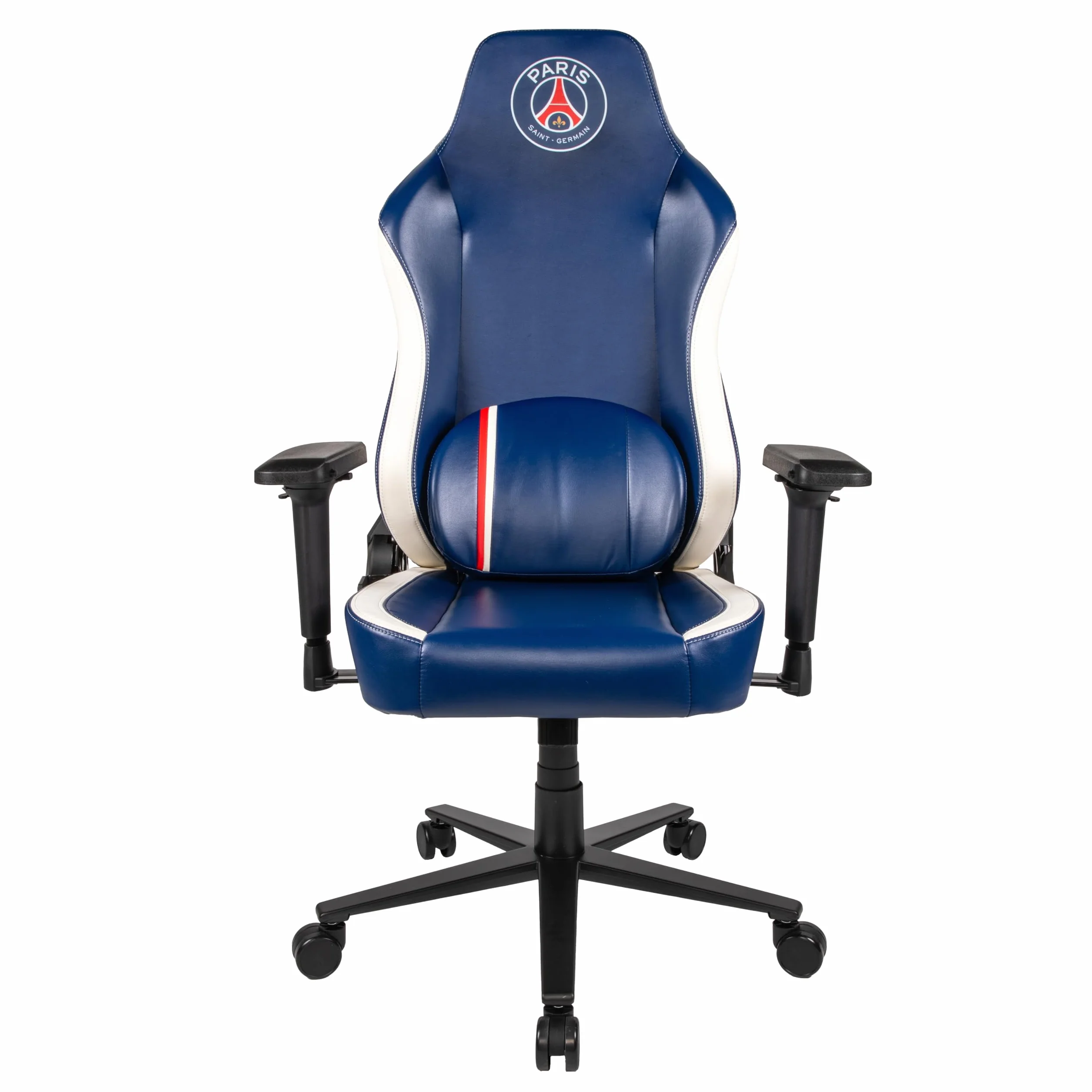 Konix PSG Chaise de Bureau Gaming Premium Inclinaison 150° Cuir Polyuréthane Coussin Lombaire Cervical Réglable Appui Tête Bleu