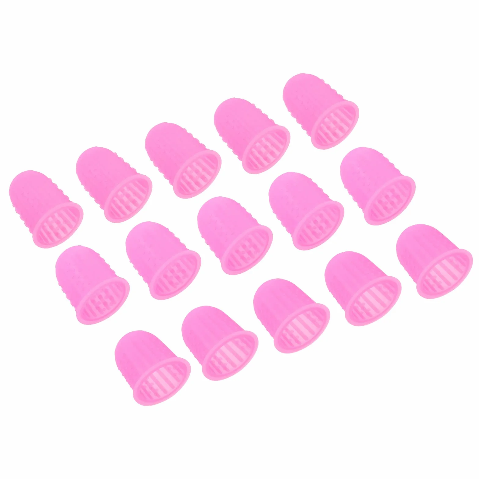 PATIKIL Silicone Finger Protectors, 15 Pcs Thumb Cushions, 3 Sizes, Pink