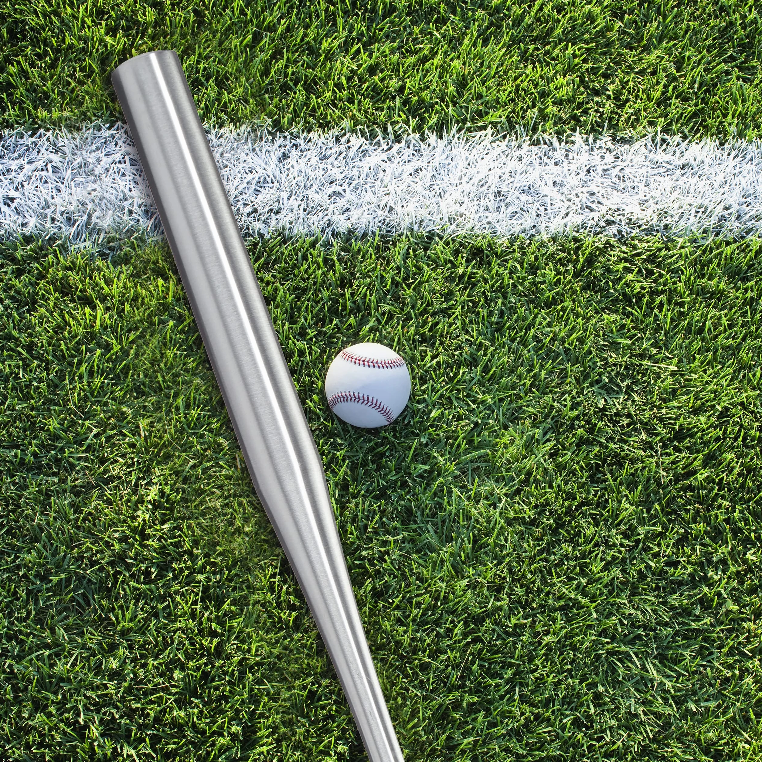 Relaxdays Batte de baseball légère en aluminium avec poignée antidérapante Argenté 34"