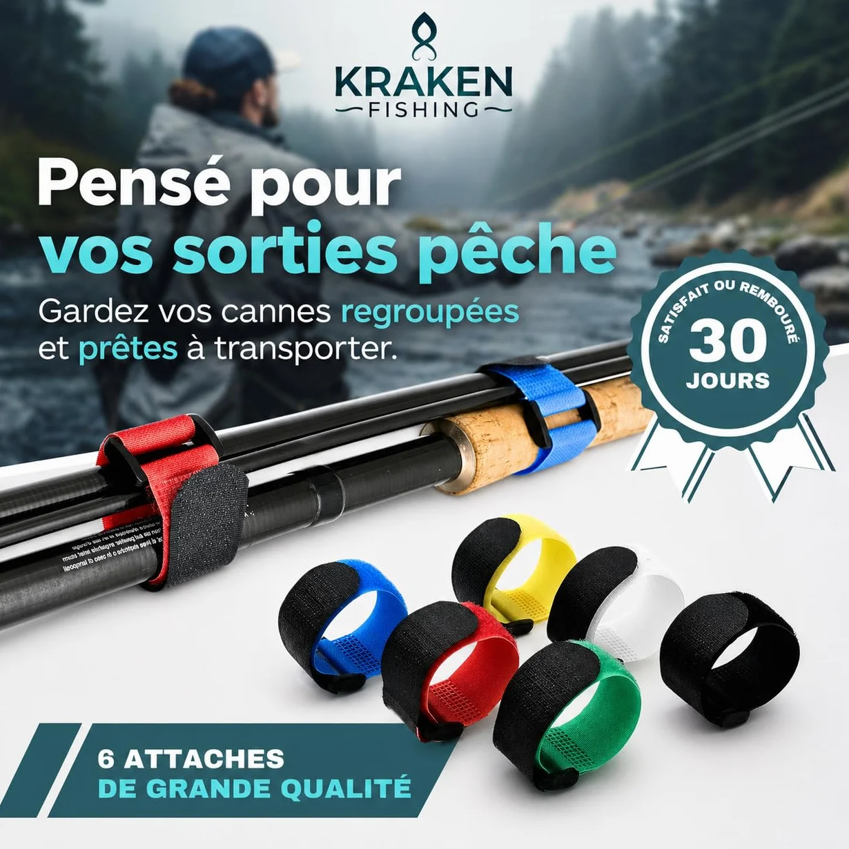 Lot de 6 Scratch pour Canne à Pêche - Transport et Stockage Sécurisé