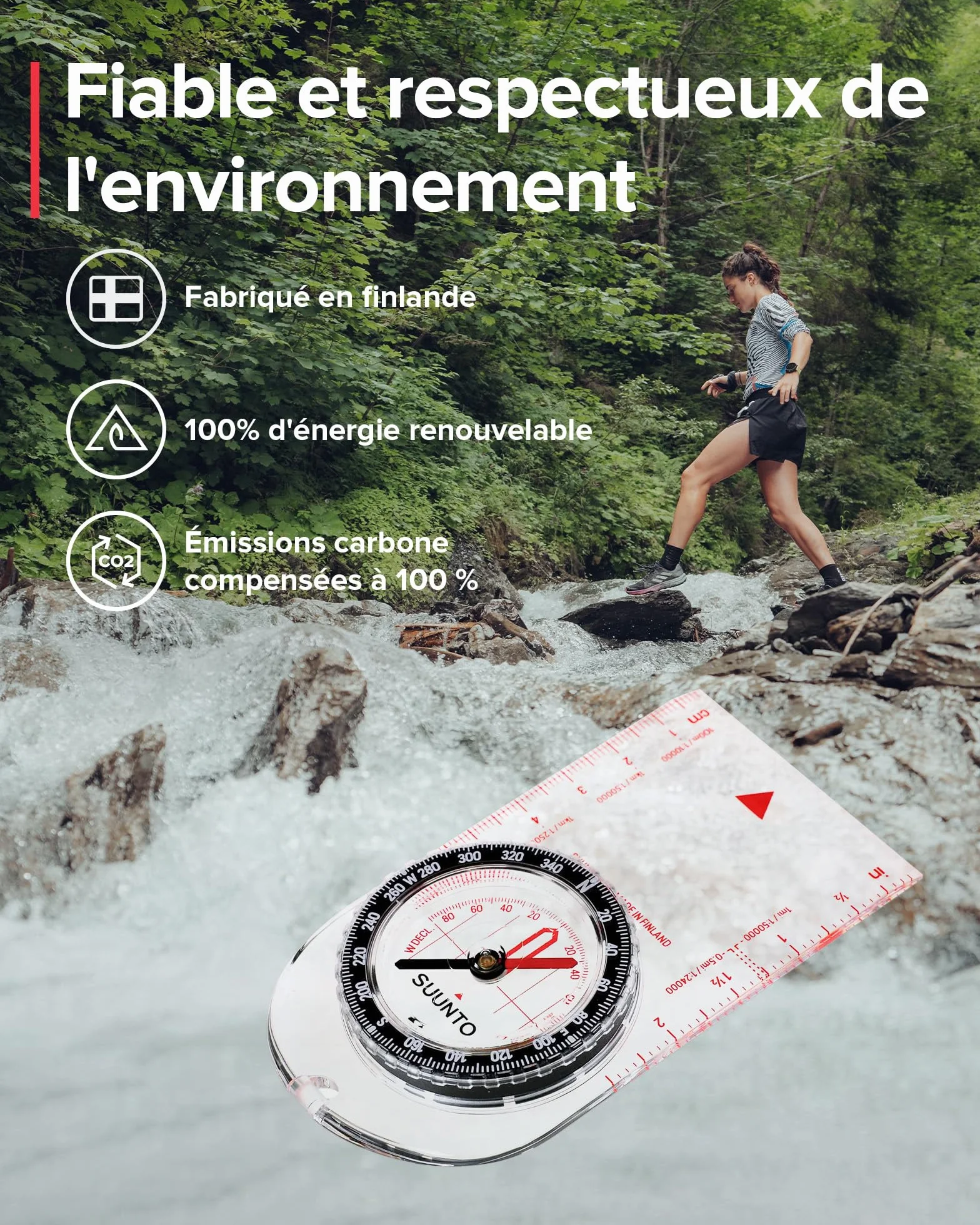 Boussole de Randonnée SUUNTO A-10, Navigation Professionnelle, étanche, Déclinaison Réglable