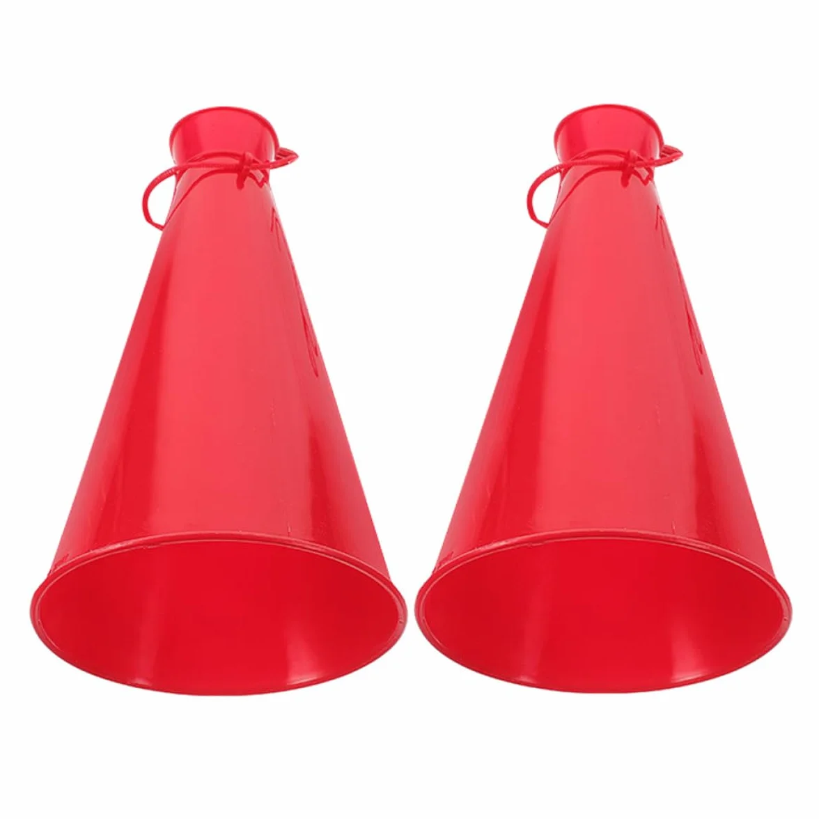 Alasum Lot de 2 Mégaphones Portables en Plastique Rouge pour Fêtes et Événements Sportifs