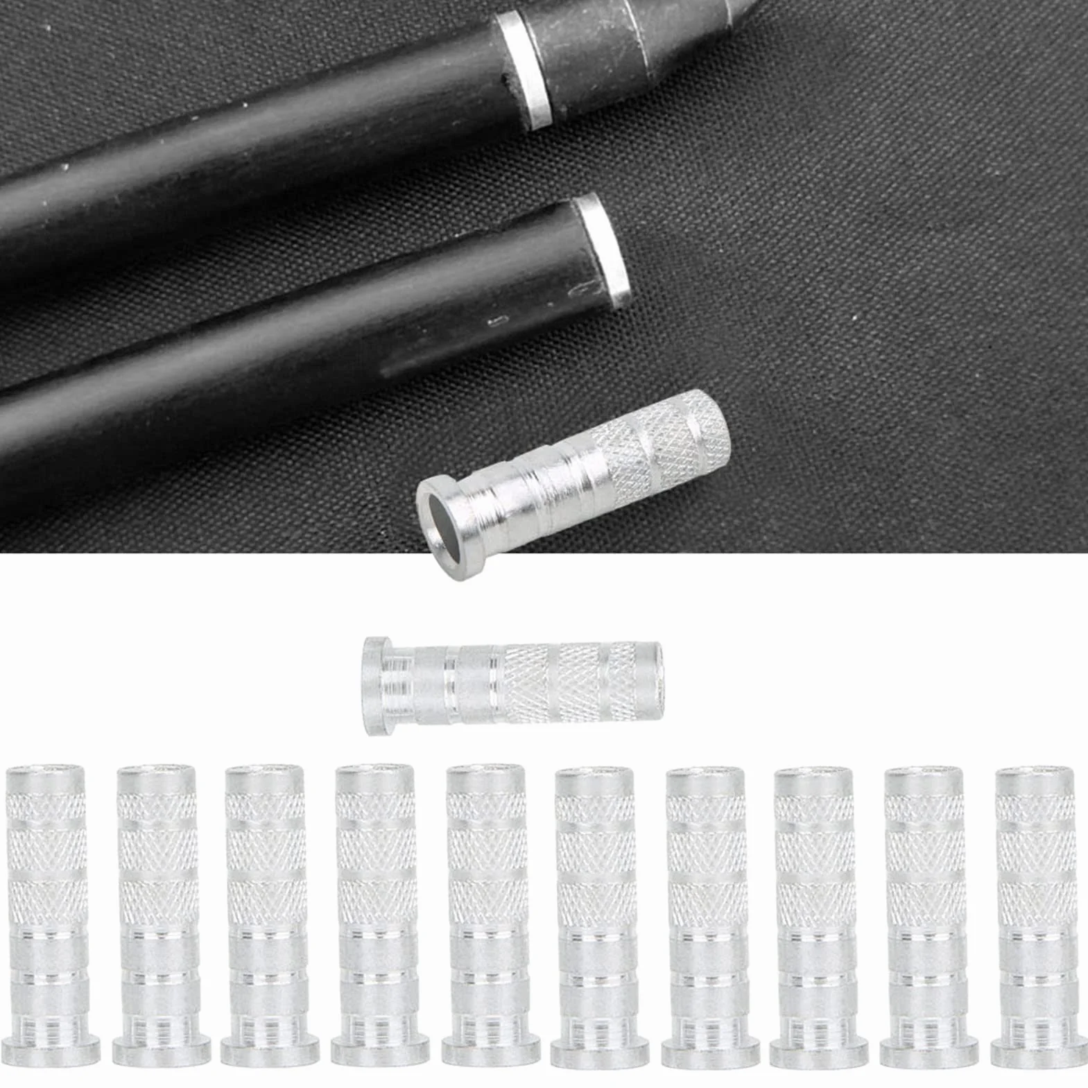 Cocoarm Lot de 12 flèches en aluminium pour tir à l'arc - 6,2 mm diamètre - Inserts et pointe