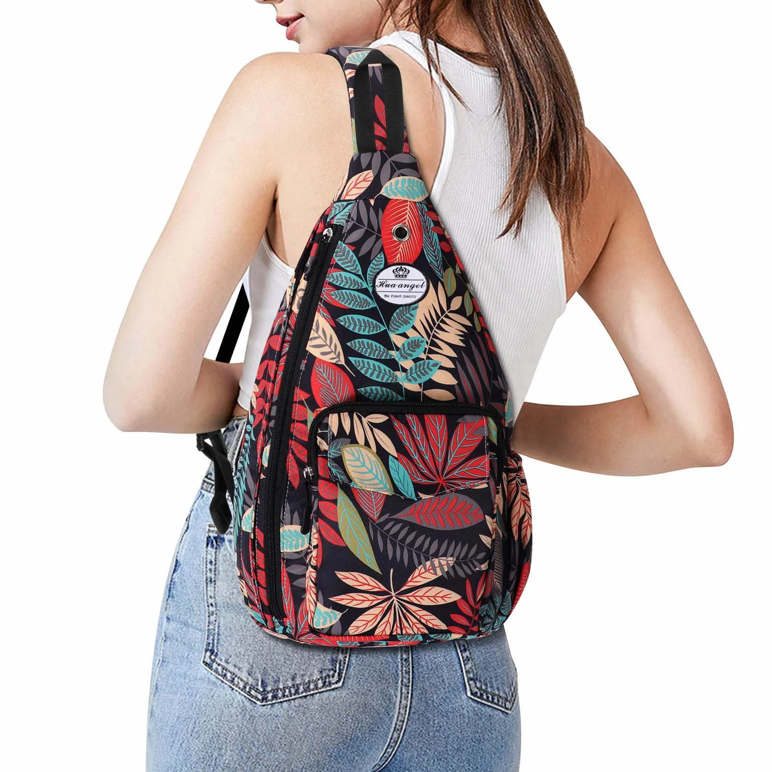 HUA ANGEL Sac Bandoulière Anti-vol Nylon Homme Femme Voyage Travail Cyclisme Moto Running Gym