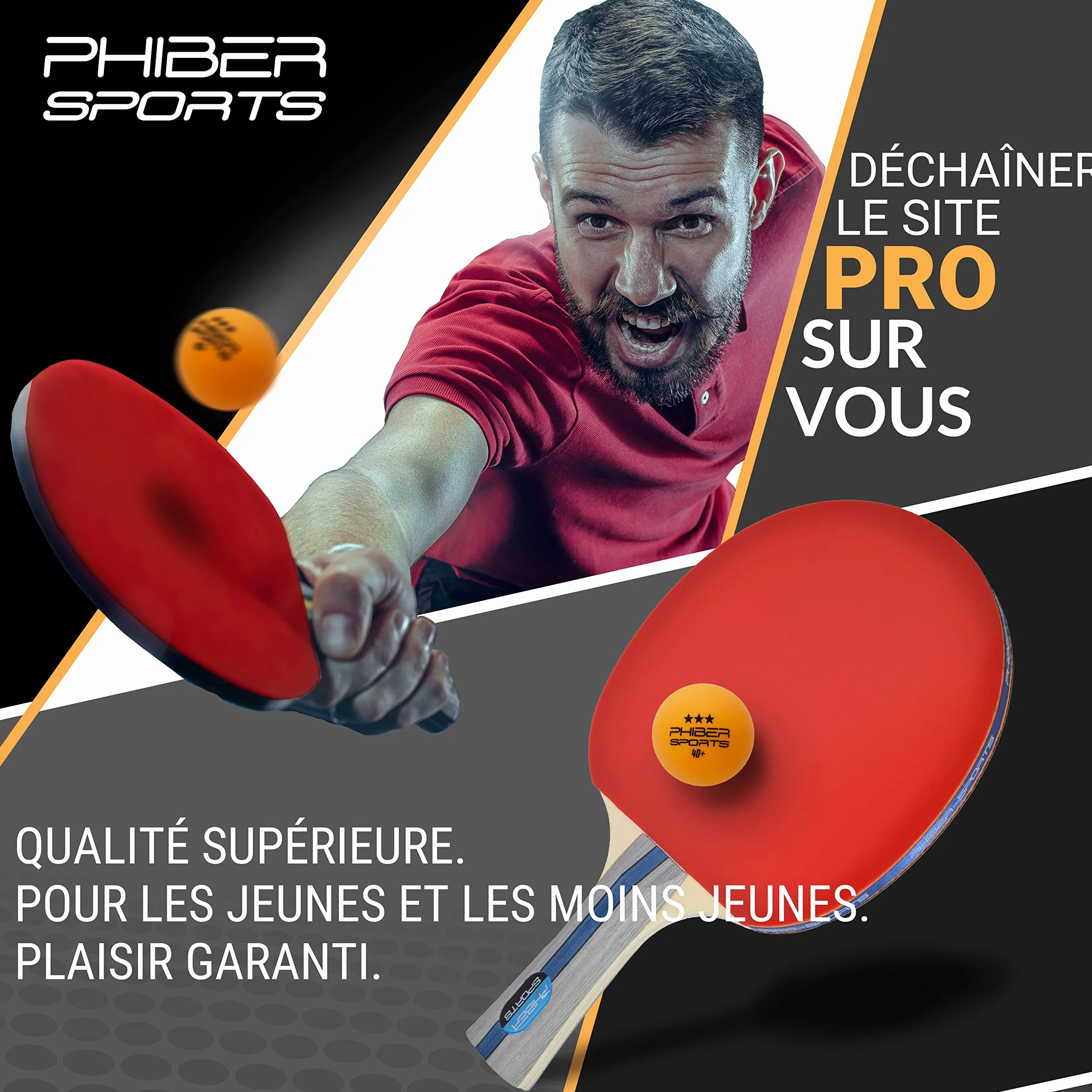 PHIBER-SPORTS Balles de ping-Pong 3 étoiles 24 pièces Orange
