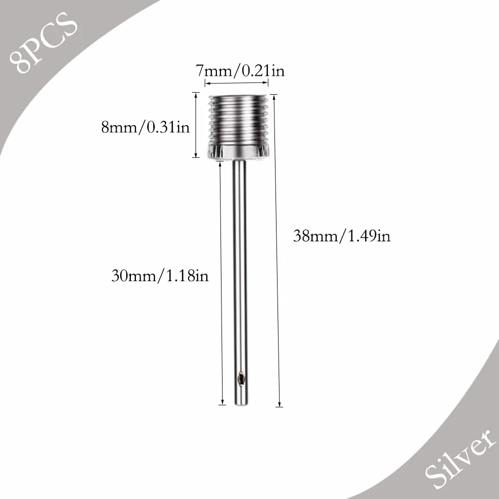 Aiguilles pour pompe à boule, lot de 8 aiguilles de gonflement pour ballons