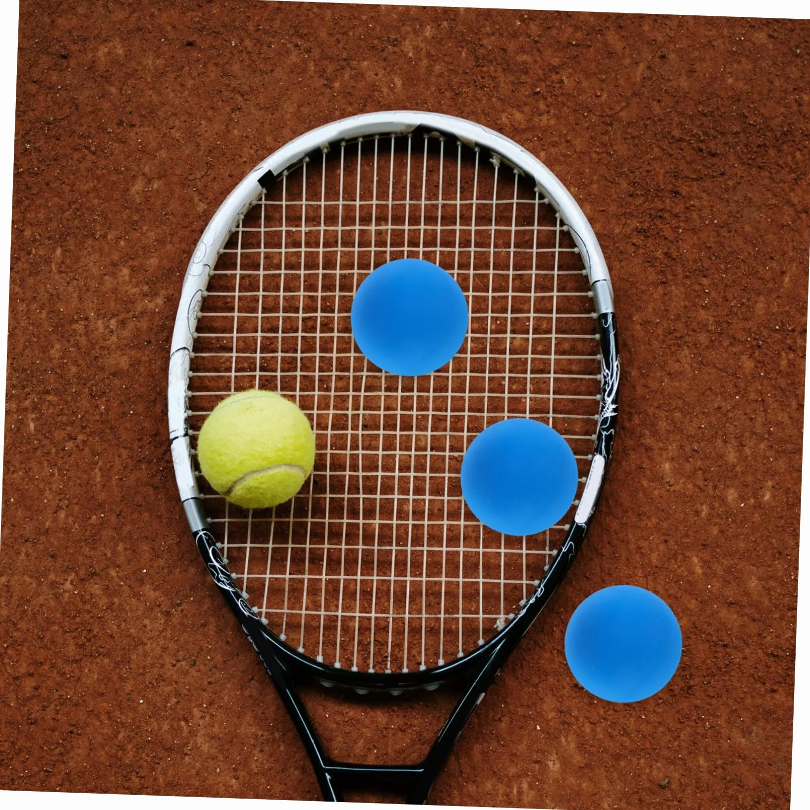 Ballons d'Entraînement Racquetball en Caoutchouc Creux Bleu - Lot de 4 pour Squash Rebond Élevé