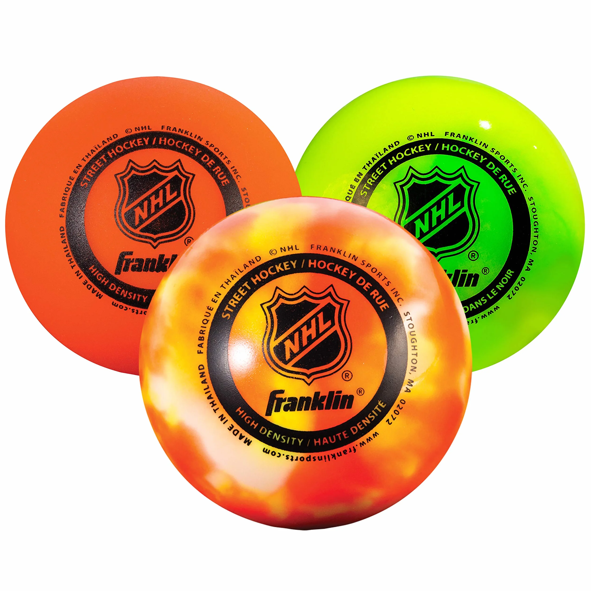 Franklin Sports NHL Street Hockey Balls No Bounce Outdoor Roller Hockey Official Size Youth Adult Bulk Packs