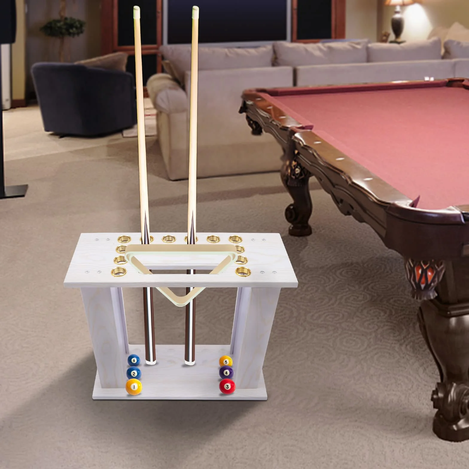 Support de queue de billard pour 16 queues et accessoires maison club