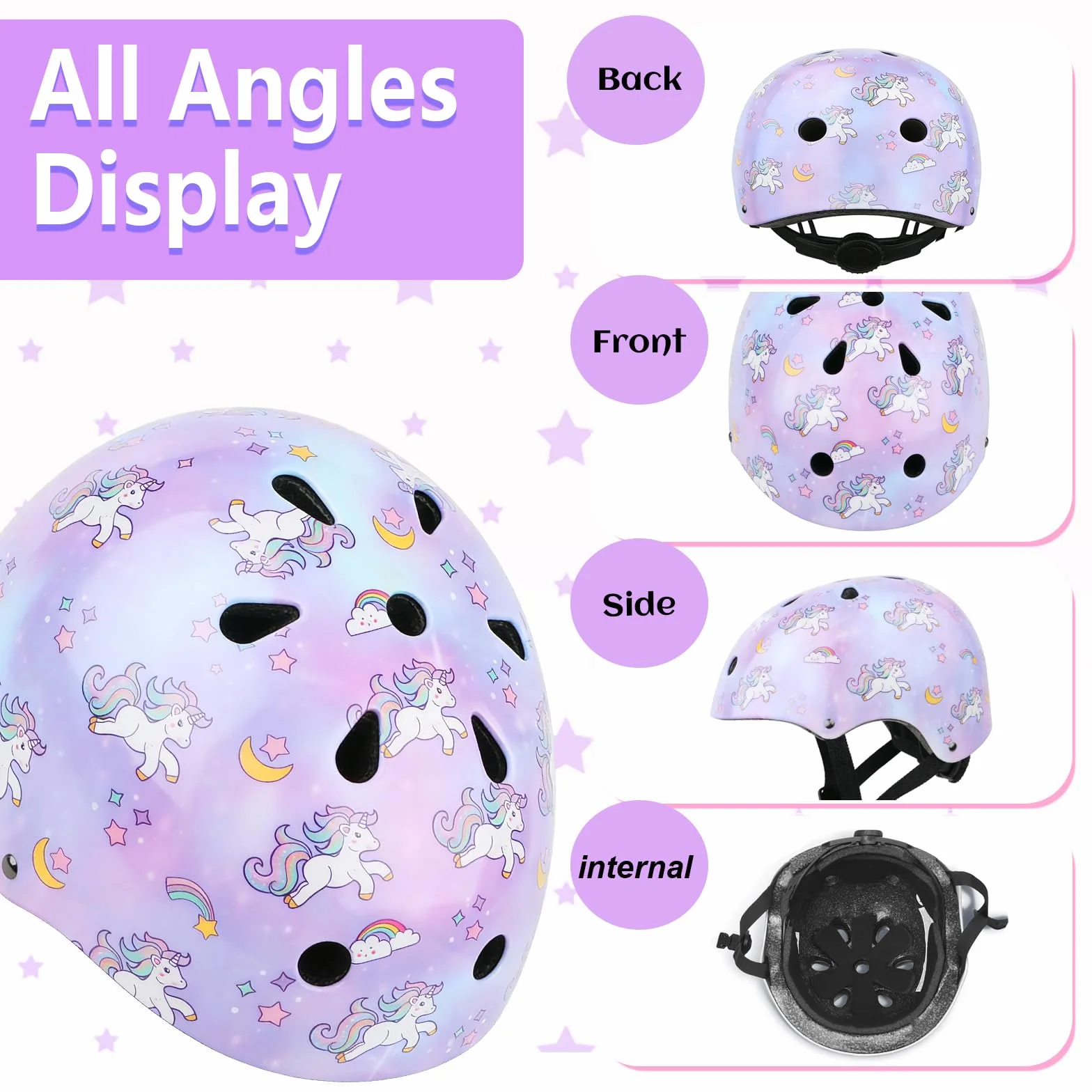 Casque de vélo réglable pour Enfants Filles Skate Protection