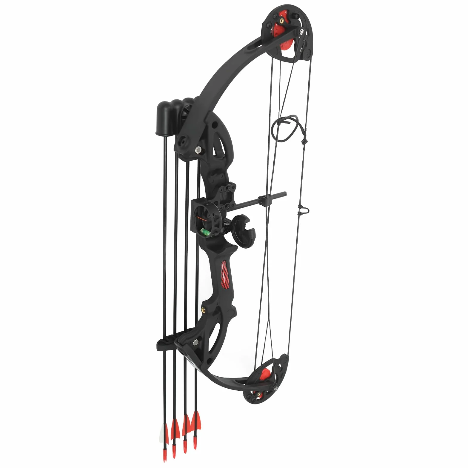 Kit d'Arc à Poulies avec 12 Flèches 16-29 LB Viseur Protège-Bras pour Tir Chasse Adulte