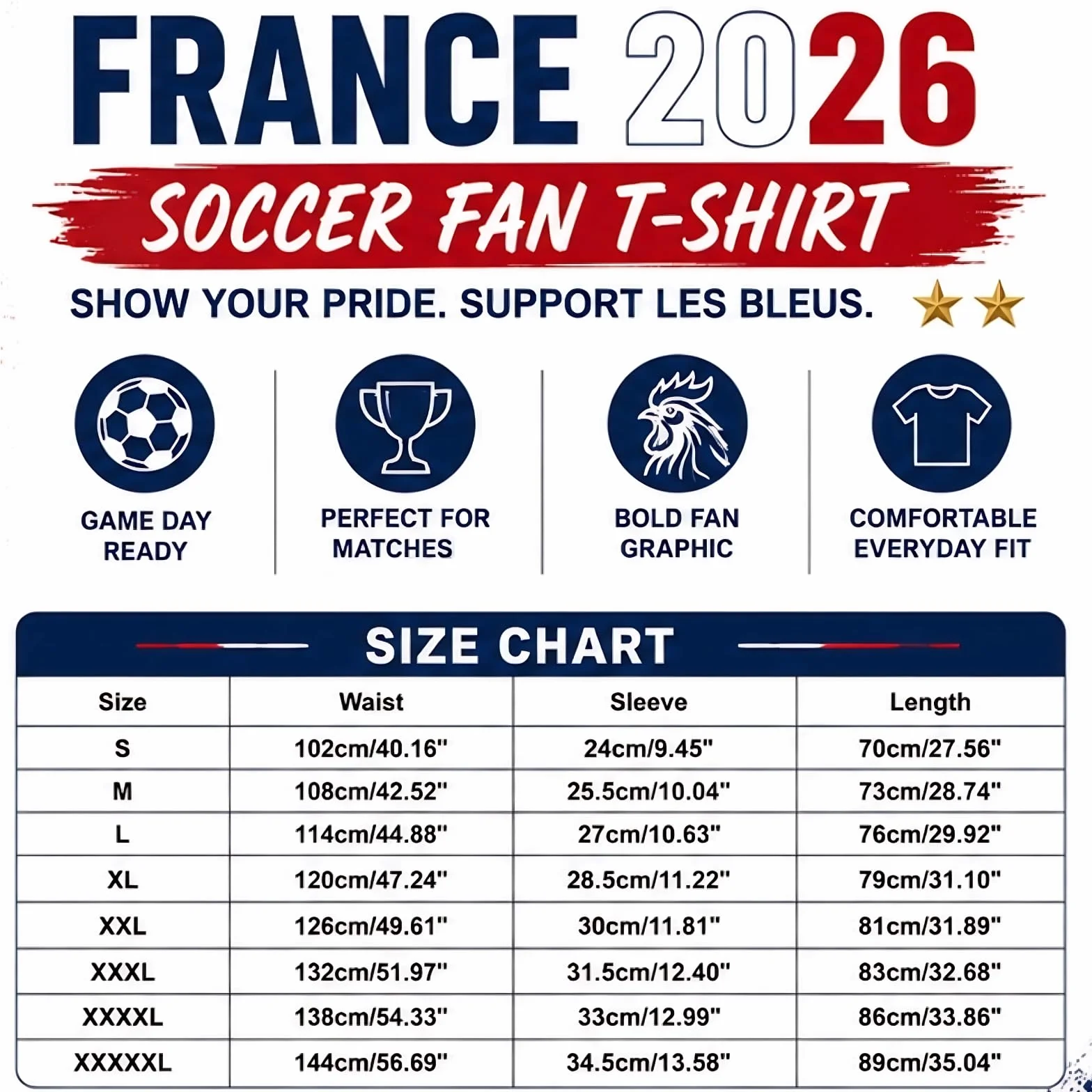 Maillot France 2026 Homme – Maillot de Foot France avec Coq Gaulois, Haut Décontracté Fan Respirant