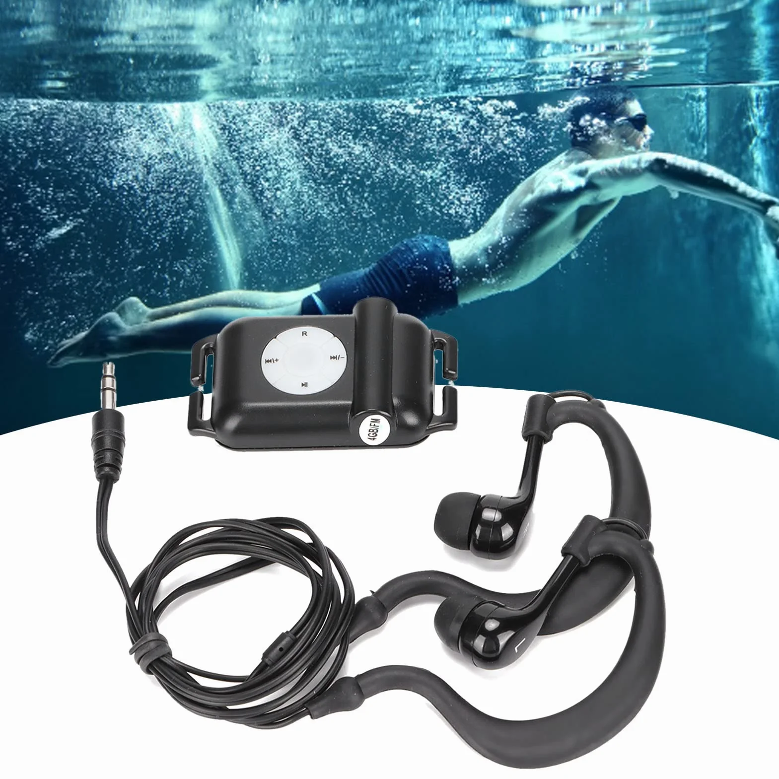 Lecteur MP3 étanche IPX8 avec Casque sous-Marin pour Natation